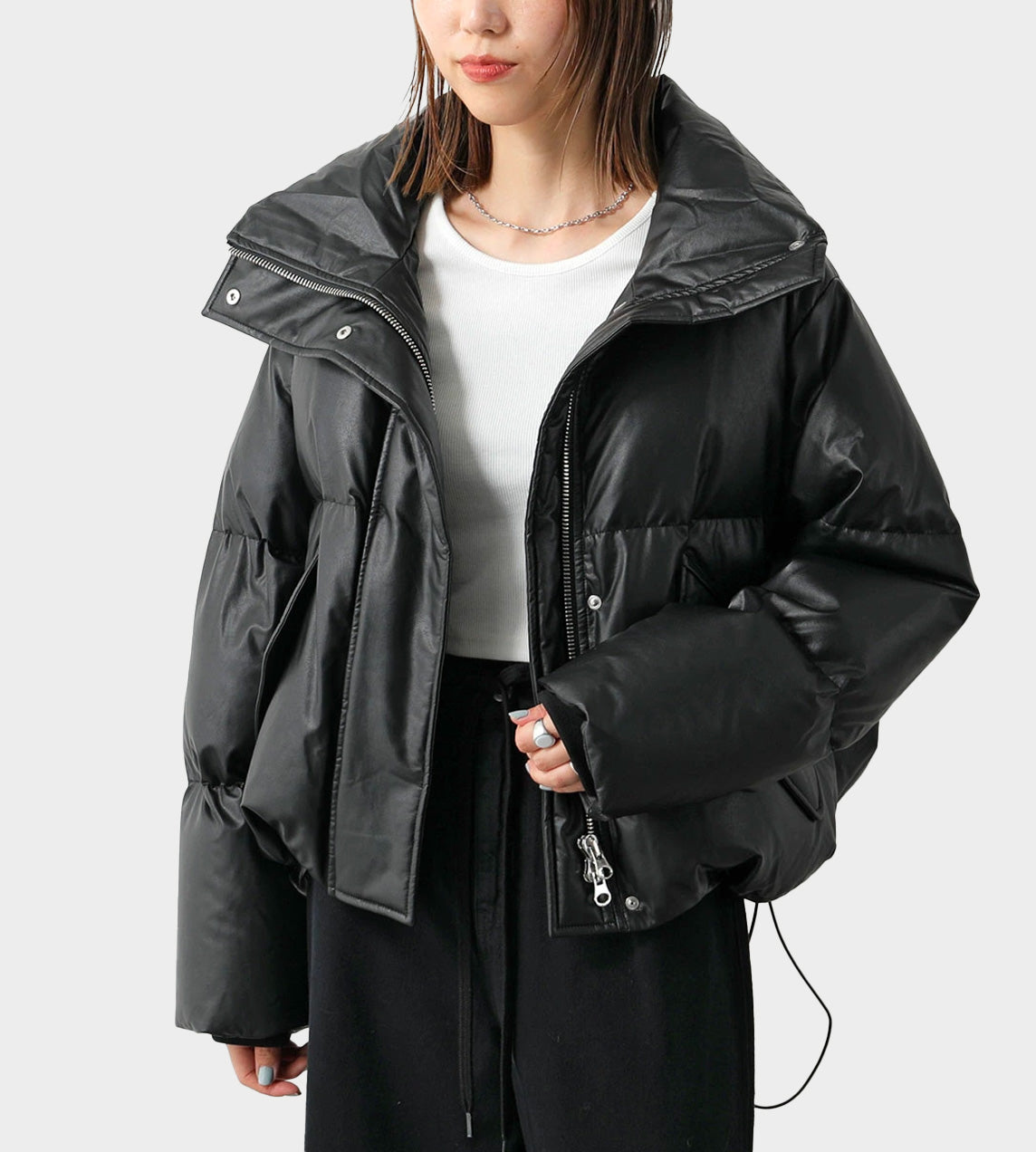 MM6 Maison Margiela - Signature Cropped Puffer Black
