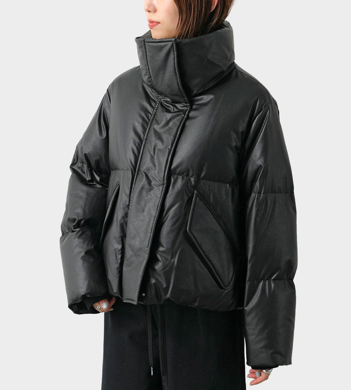 MM6 Maison Margiela - Signature Cropped Puffer Black