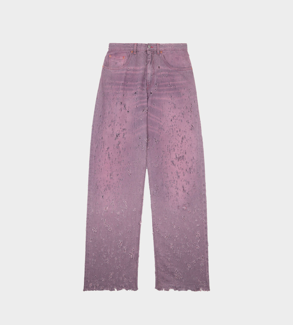 MM6 Maison Margiela - Destroyed Wide Leg Jean Pink