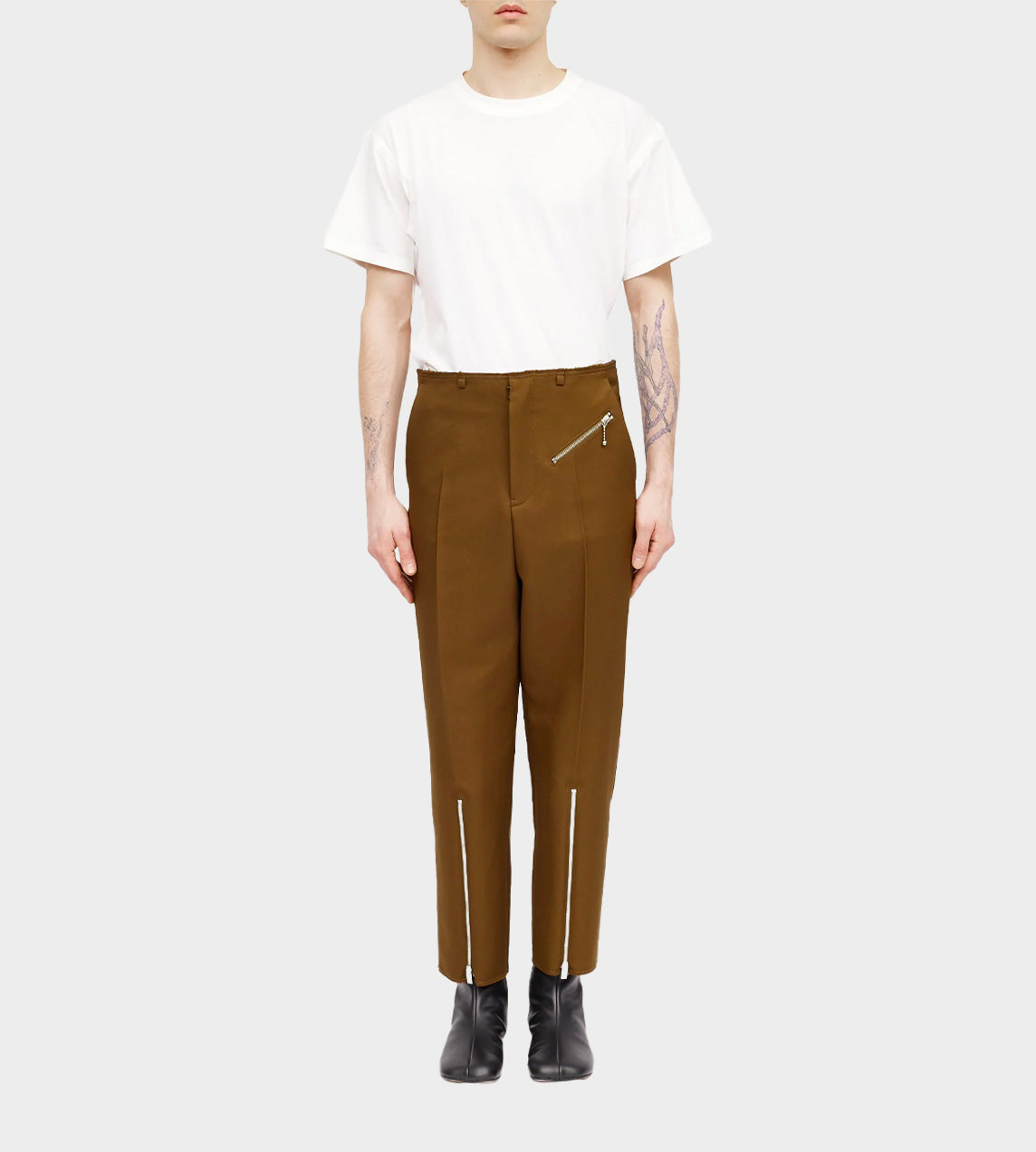 MM6 Maison Margiela - Zip Detail Trousers Brown