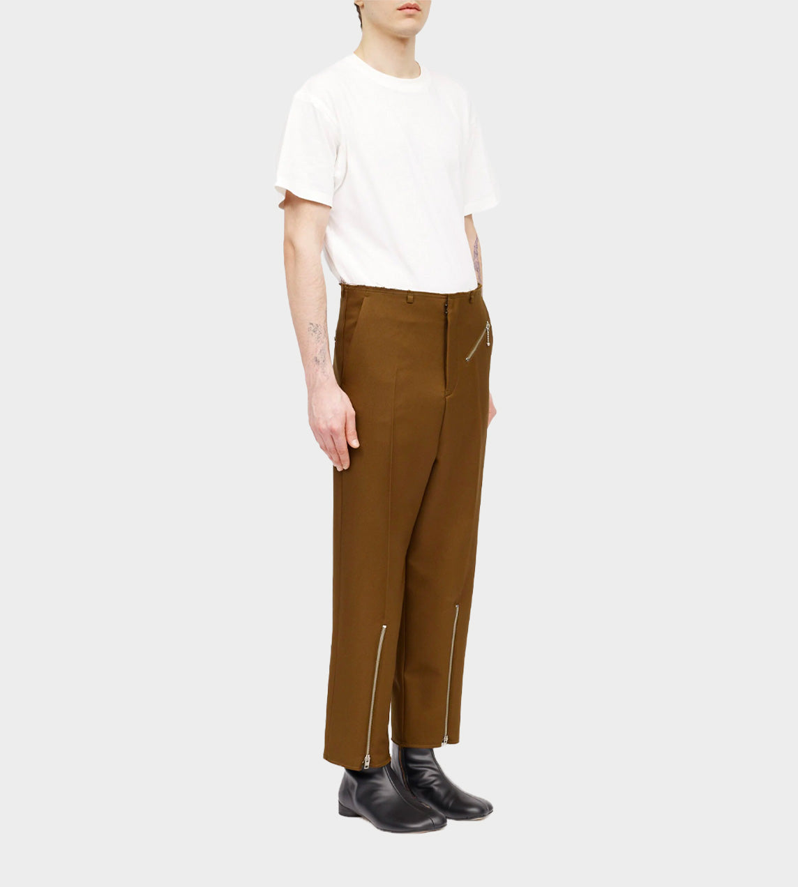 MM6 Maison Margiela - Zip Detail Trousers Brown