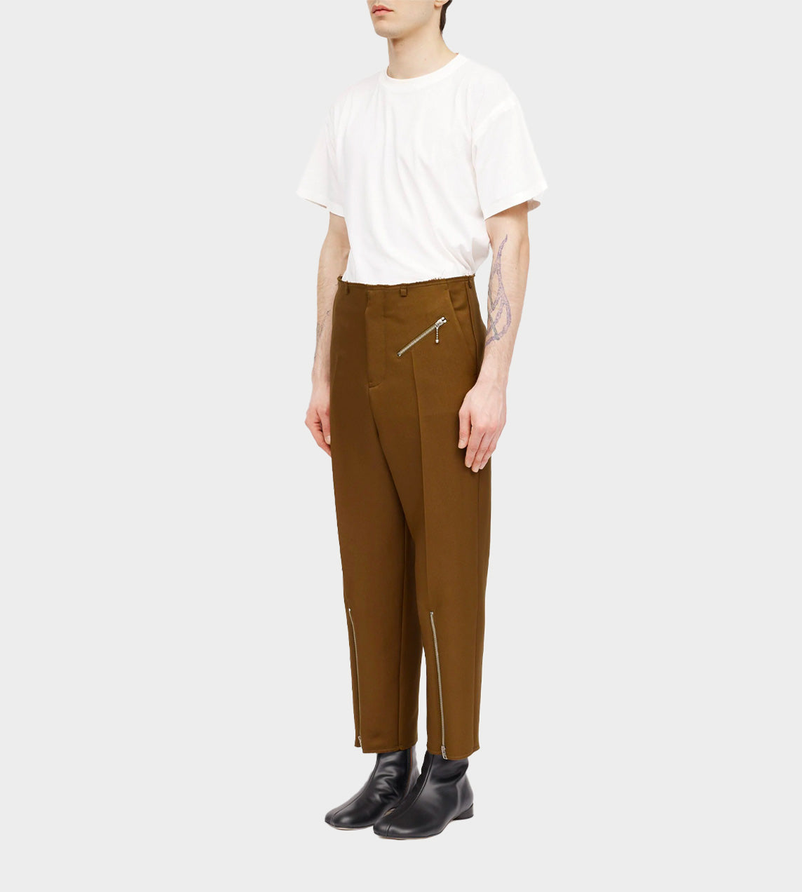 MM6 Maison Margiela - Zip Detail Trousers Brown