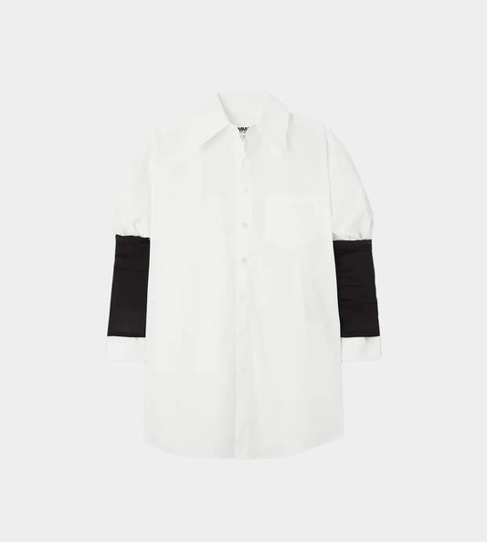 MM6 Maison Margiela - Jersey Sleeve Oversized Shirt White