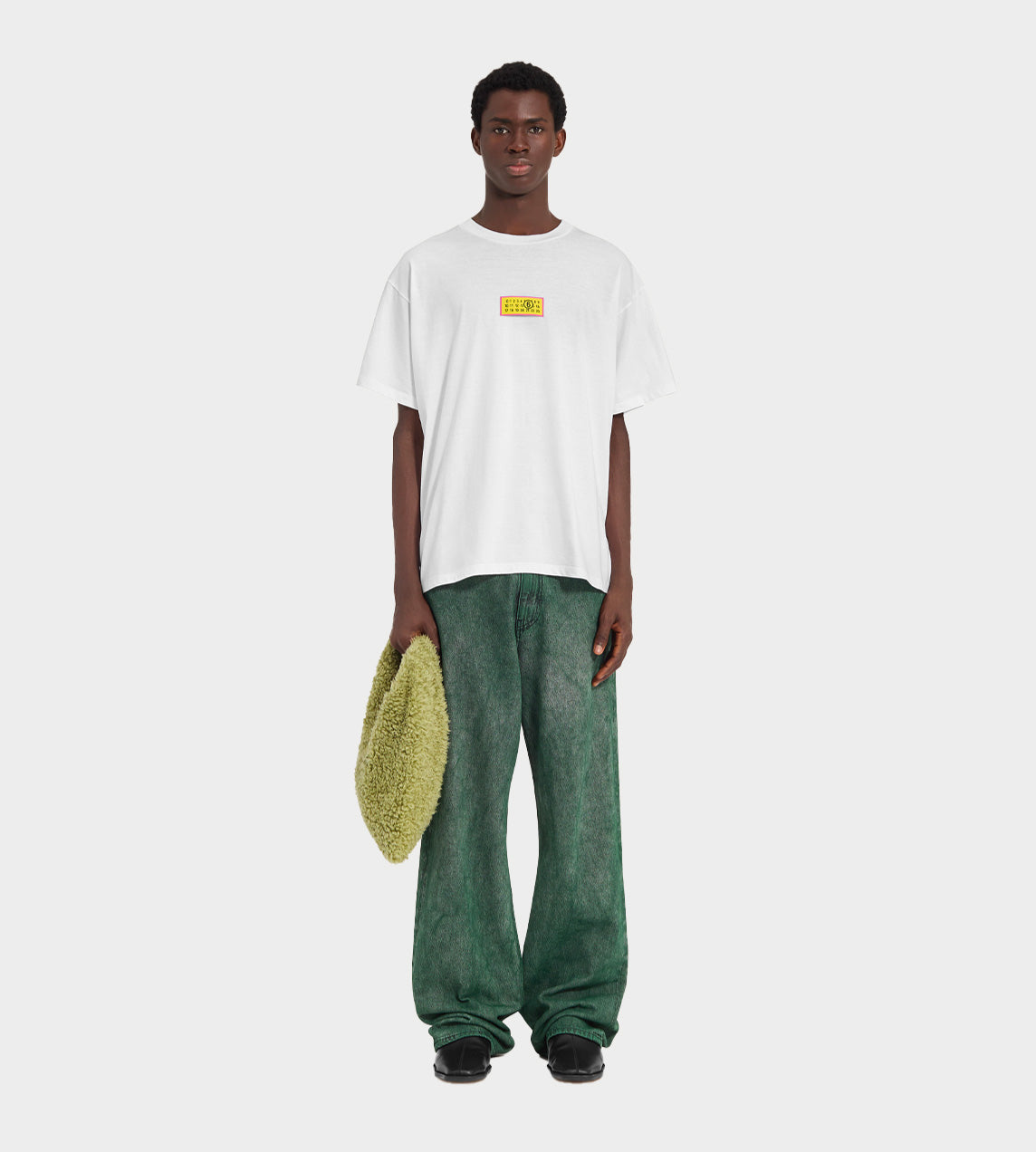 MM6 Maison Margiela - Small Yellow Logo Tee White