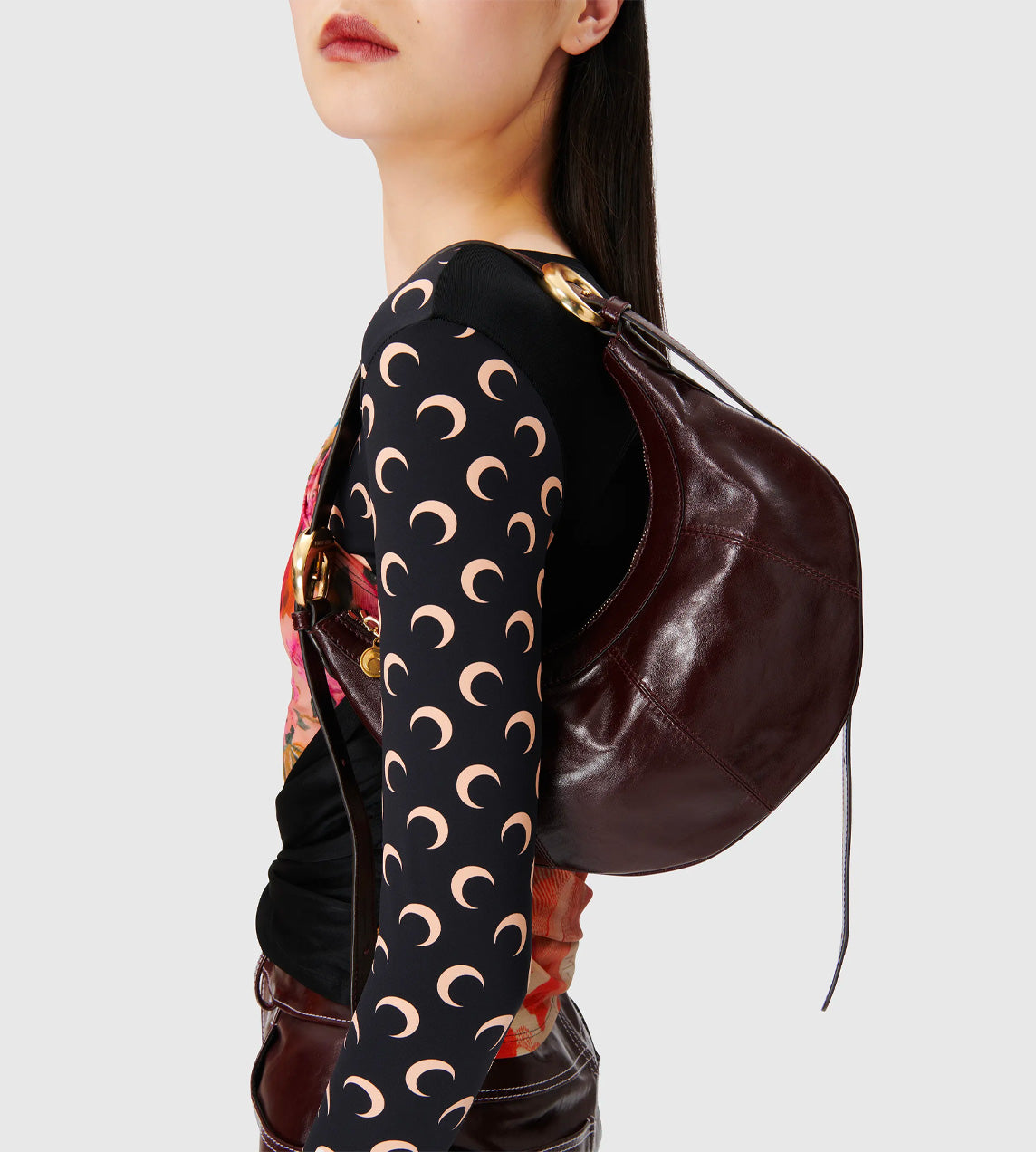 Marine Serre - Jersey Draped Wrap Top Black