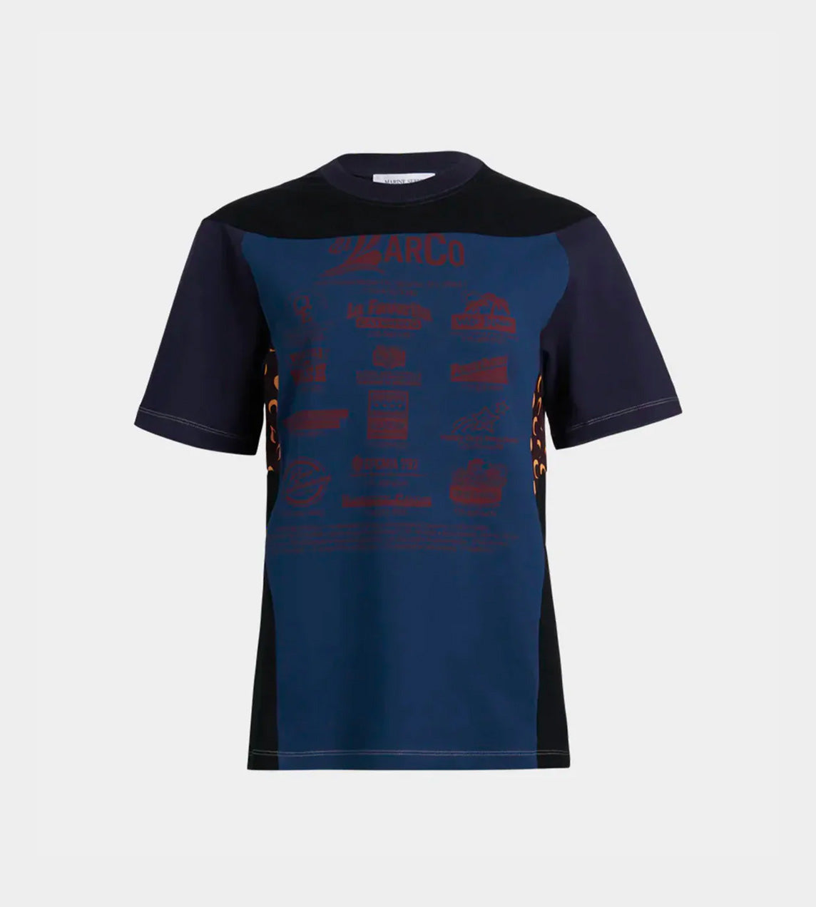 Marine Serre - Moon Panel Graphic T-shirt Blue