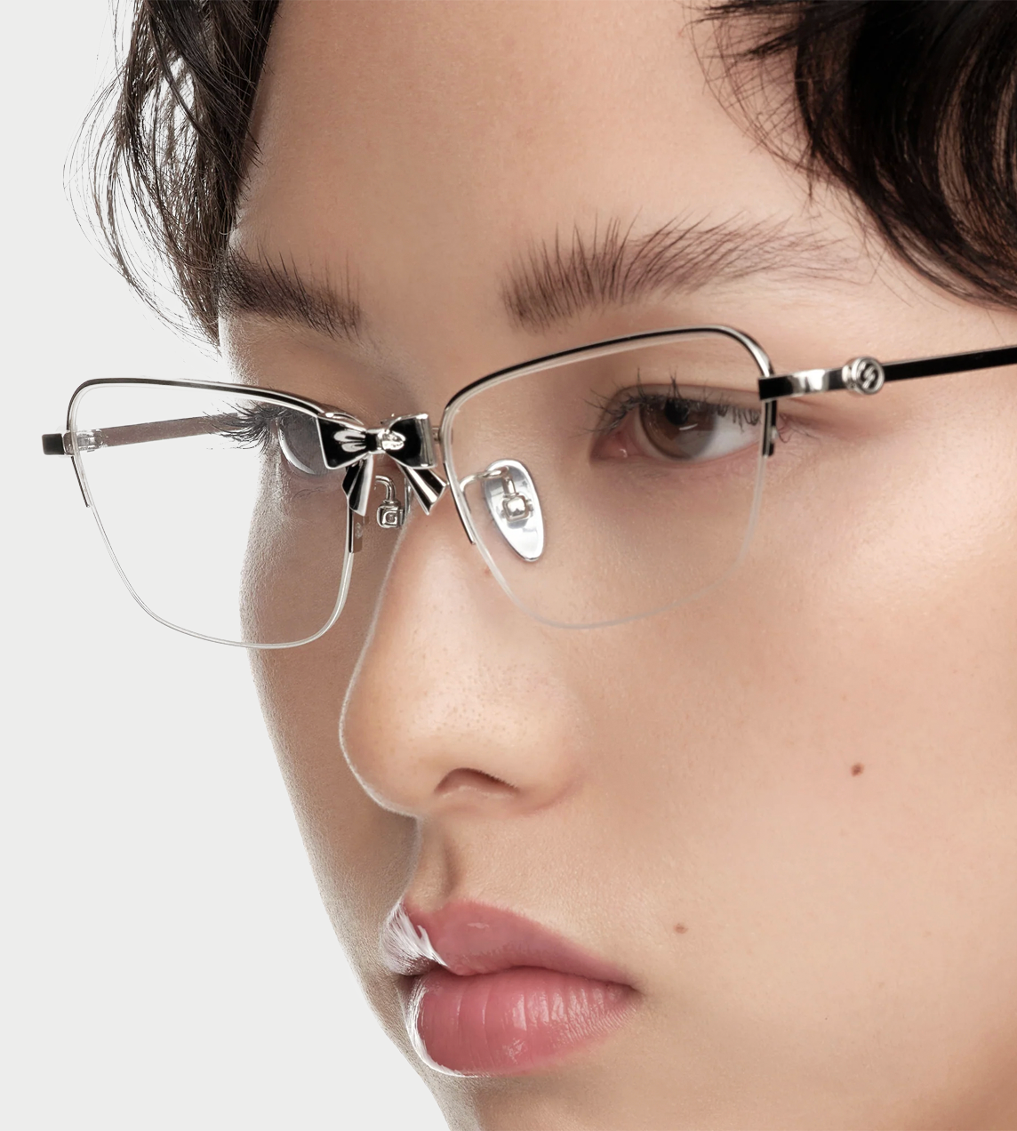 Metal Bowknot Glasses Silver