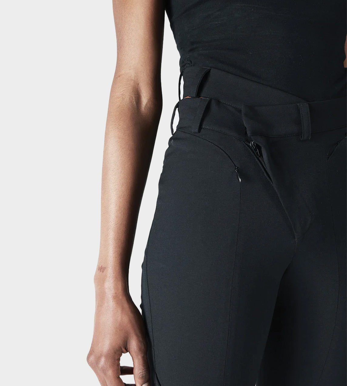 Ottolinger - Fitted Contrast Suit Pants Black