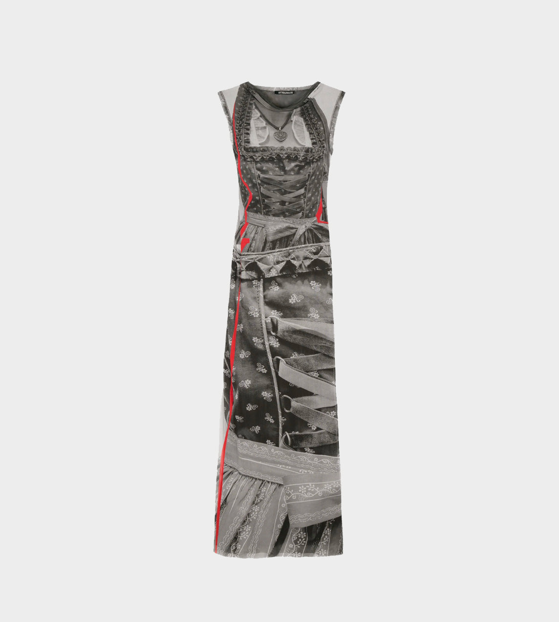 Mesh Maxi Dress Printed