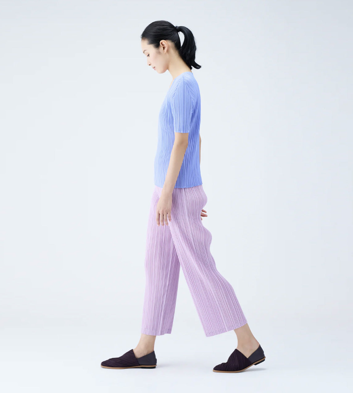 Pleats Please Issey Miyake - Thicker Pleat Cropped Pants Pink/Purple