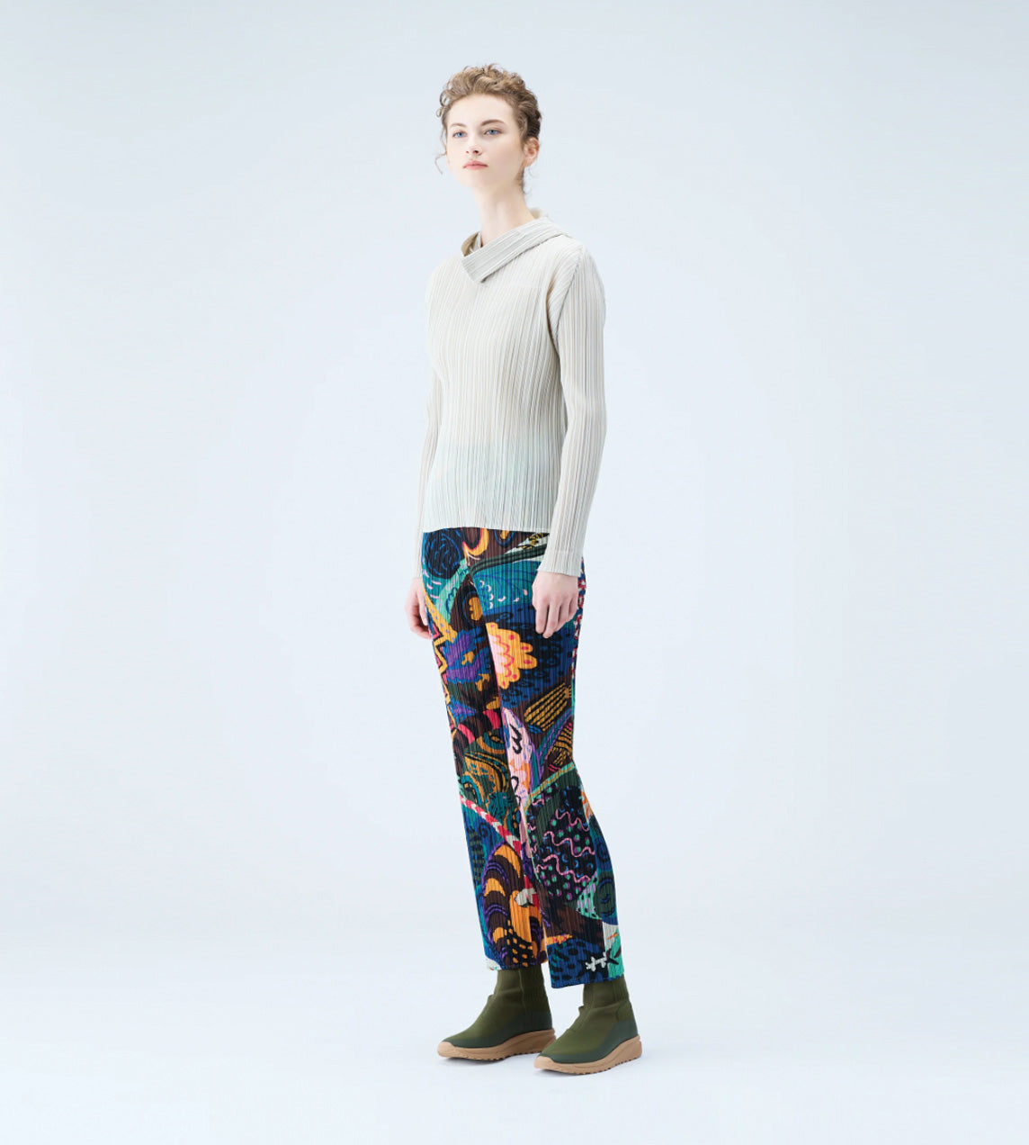 Pleats Please Issey Miyake - Snowrunner Printed Pants Dark Print