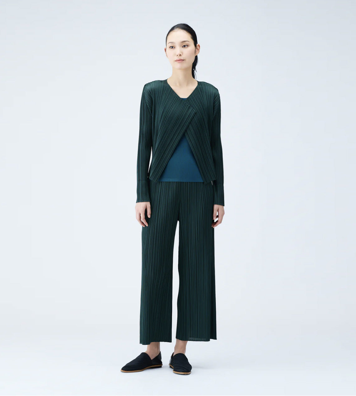 Pleats Please Issey Miyake - Pleated Cardigan Dk.Green