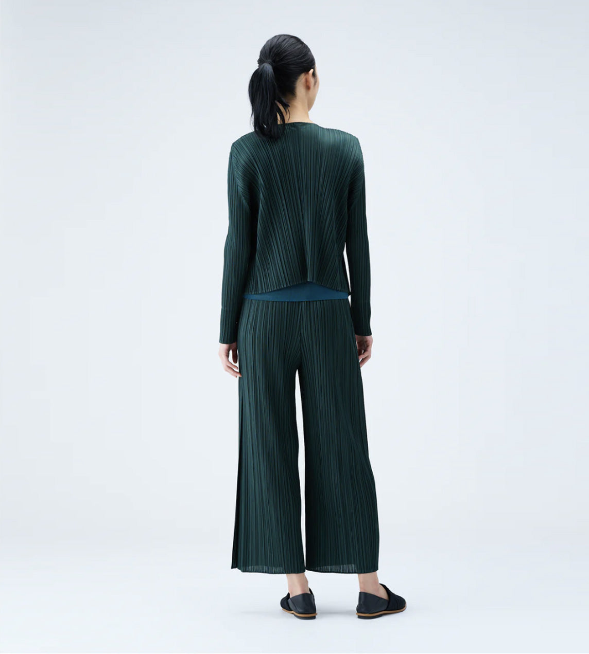 Pleats Please Issey Miyake - Pleated Cardigan Dk.Green