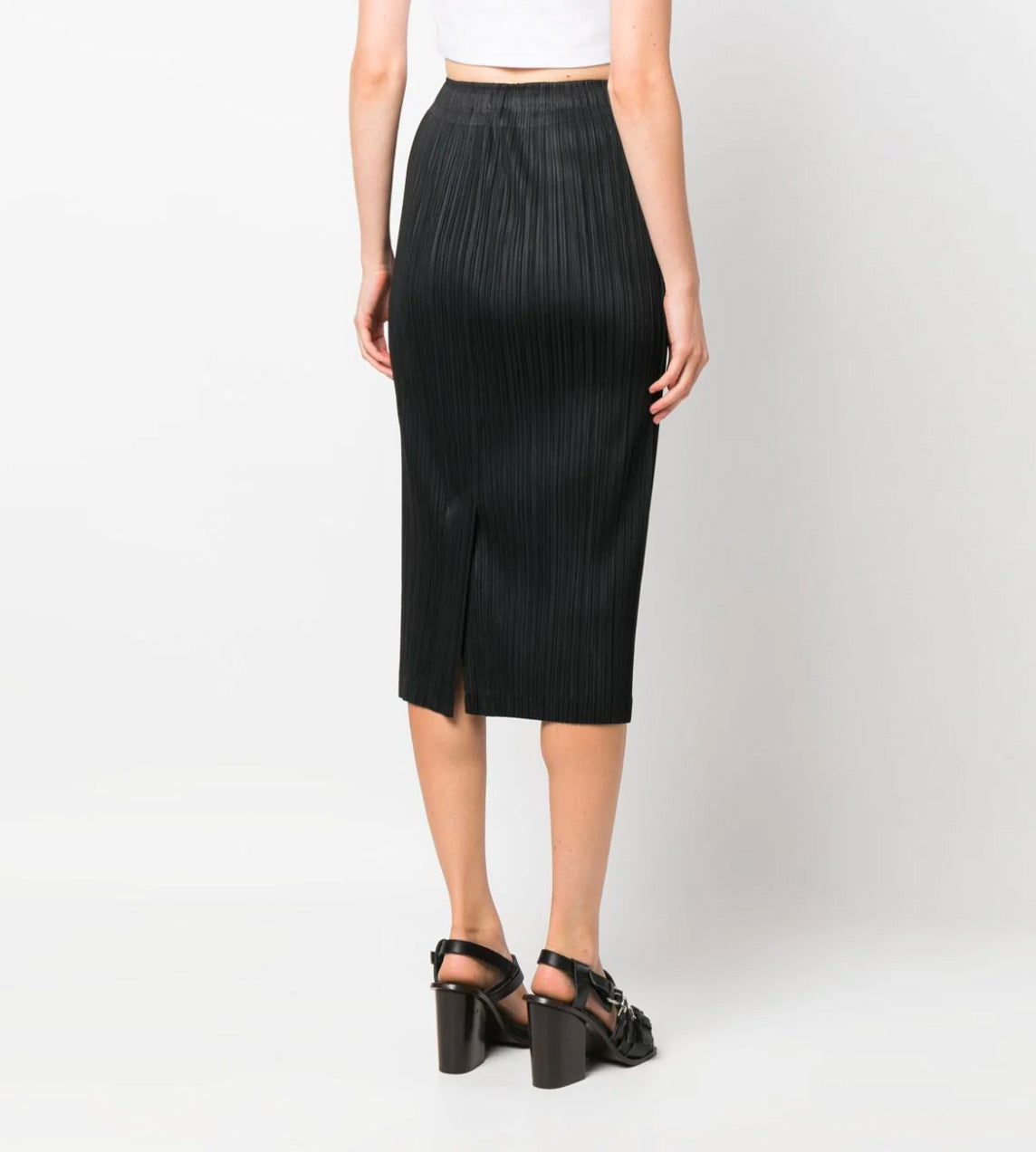 Thicker Pleated Straight Skirt Black