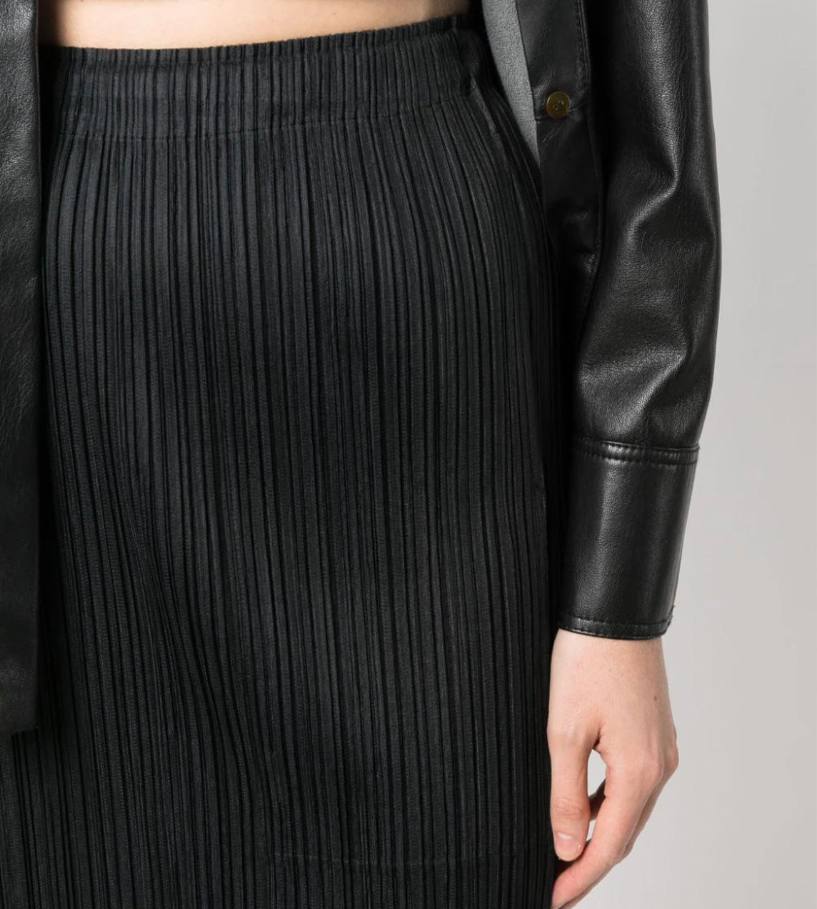 Thicker Pleated Straight Skirt Black