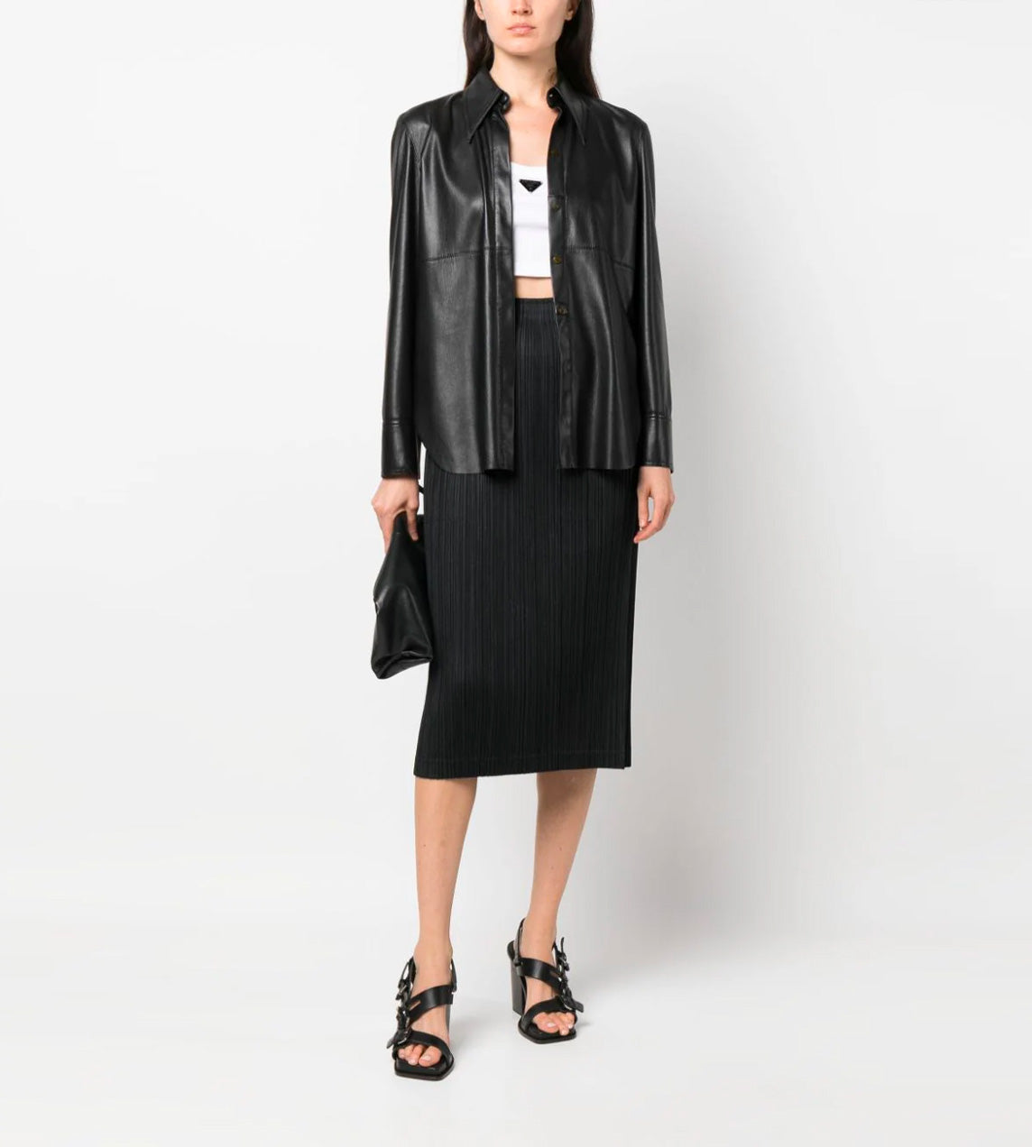 Thicker Pleated Straight Skirt Black