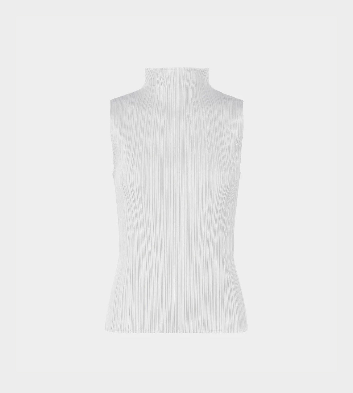 Pleats Please Issey Miyake - Basic Sleeveless Mockneck Light Grey