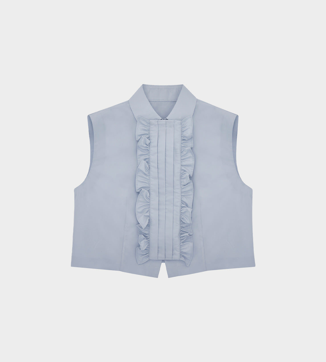 ShuShu/Tong - Ruffle Front Sleeveless Shirt Grey