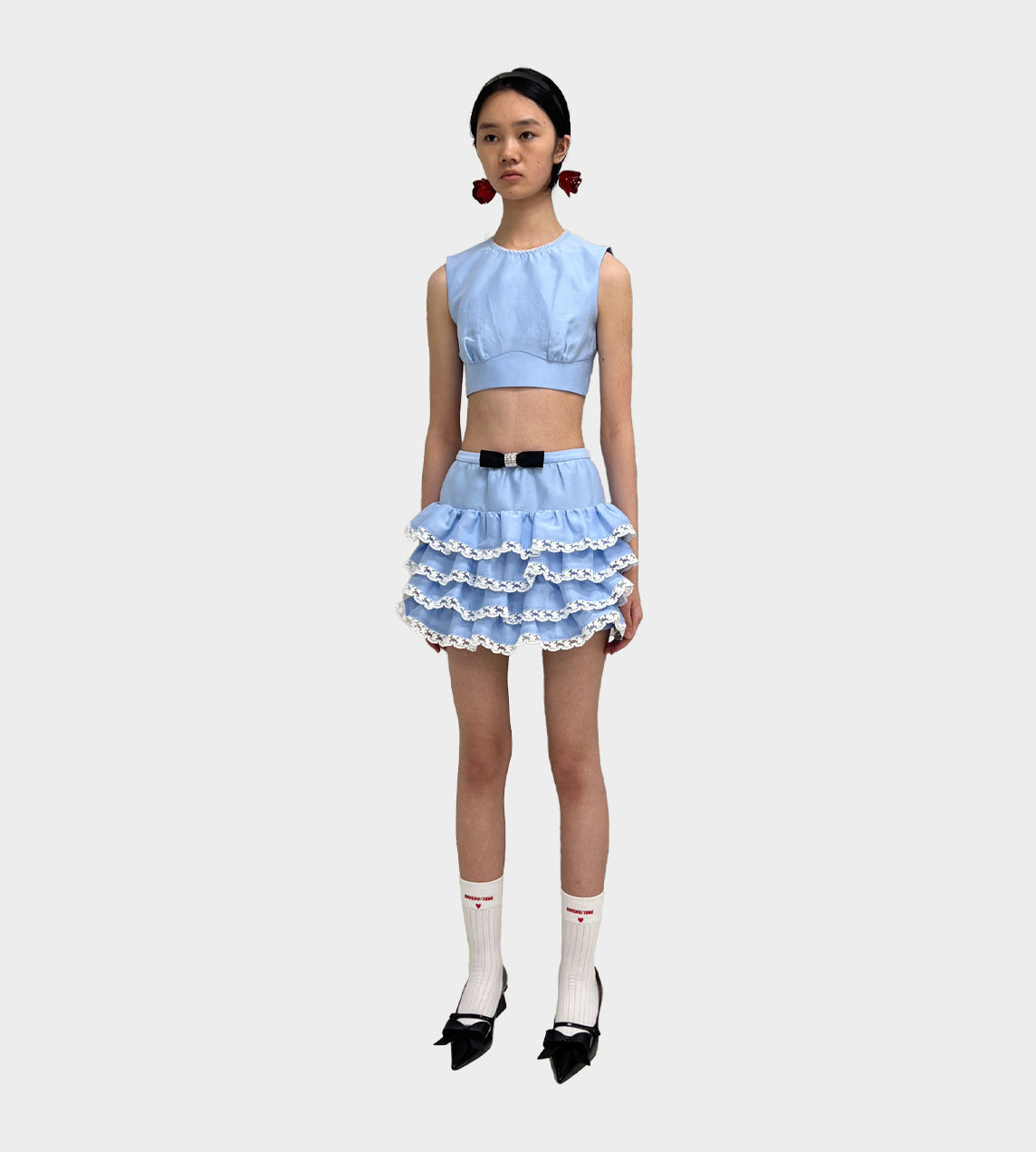 ShuShu/Tong - Multi Layered Ruffle Skirt Blue