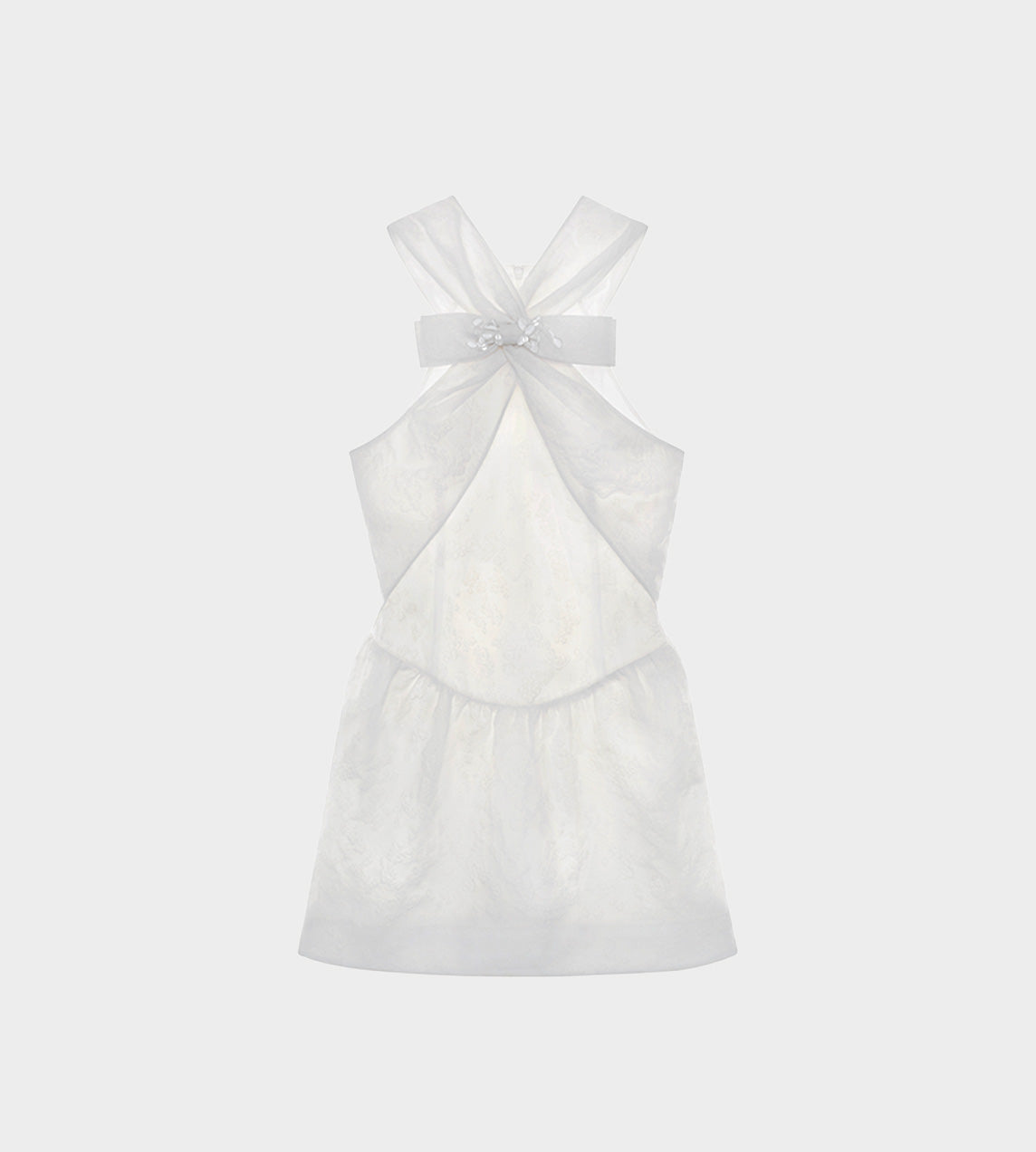 ShuShu/Tong - Crossover Bow Short Dress White