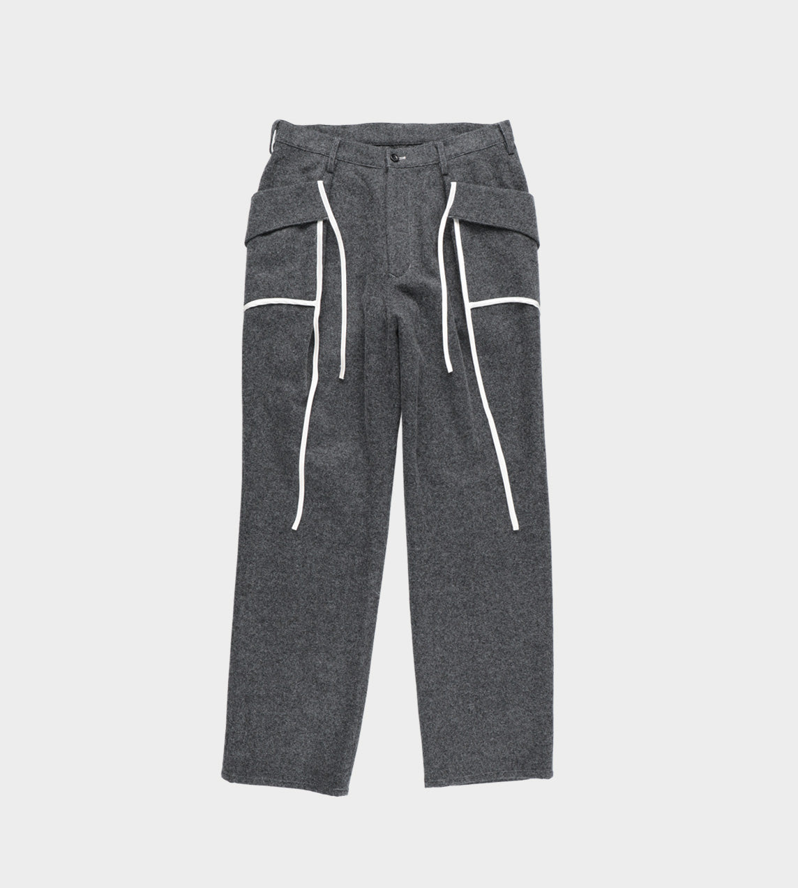 Sulvam - Flano Piping Straight Pants Grey