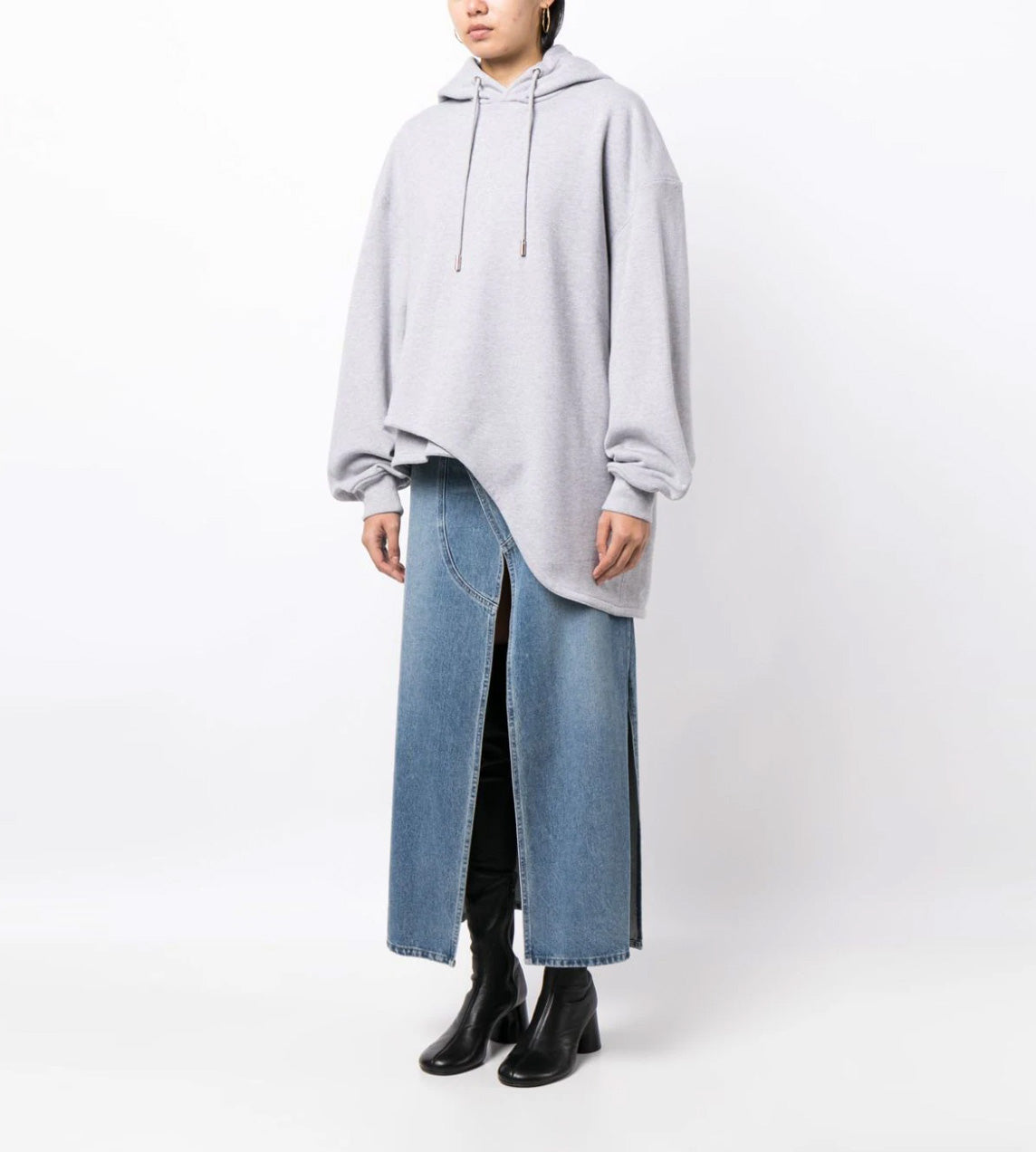 System Studios - Unbalanced Hooded Sweatshirt Grey