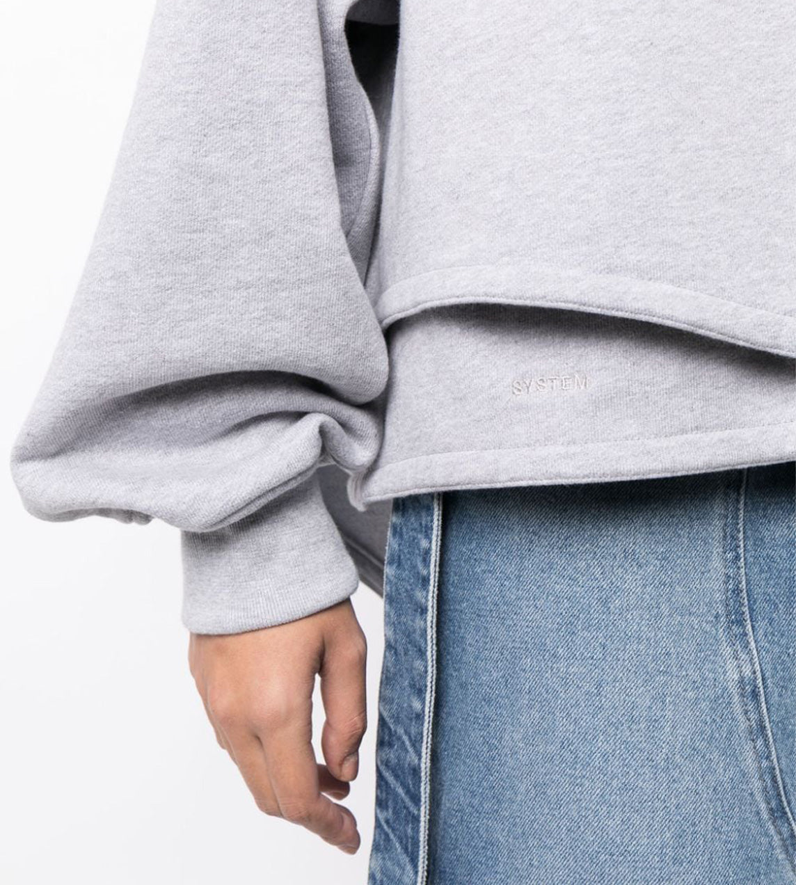 Unbalanced Hooded Sweatshirt Grey