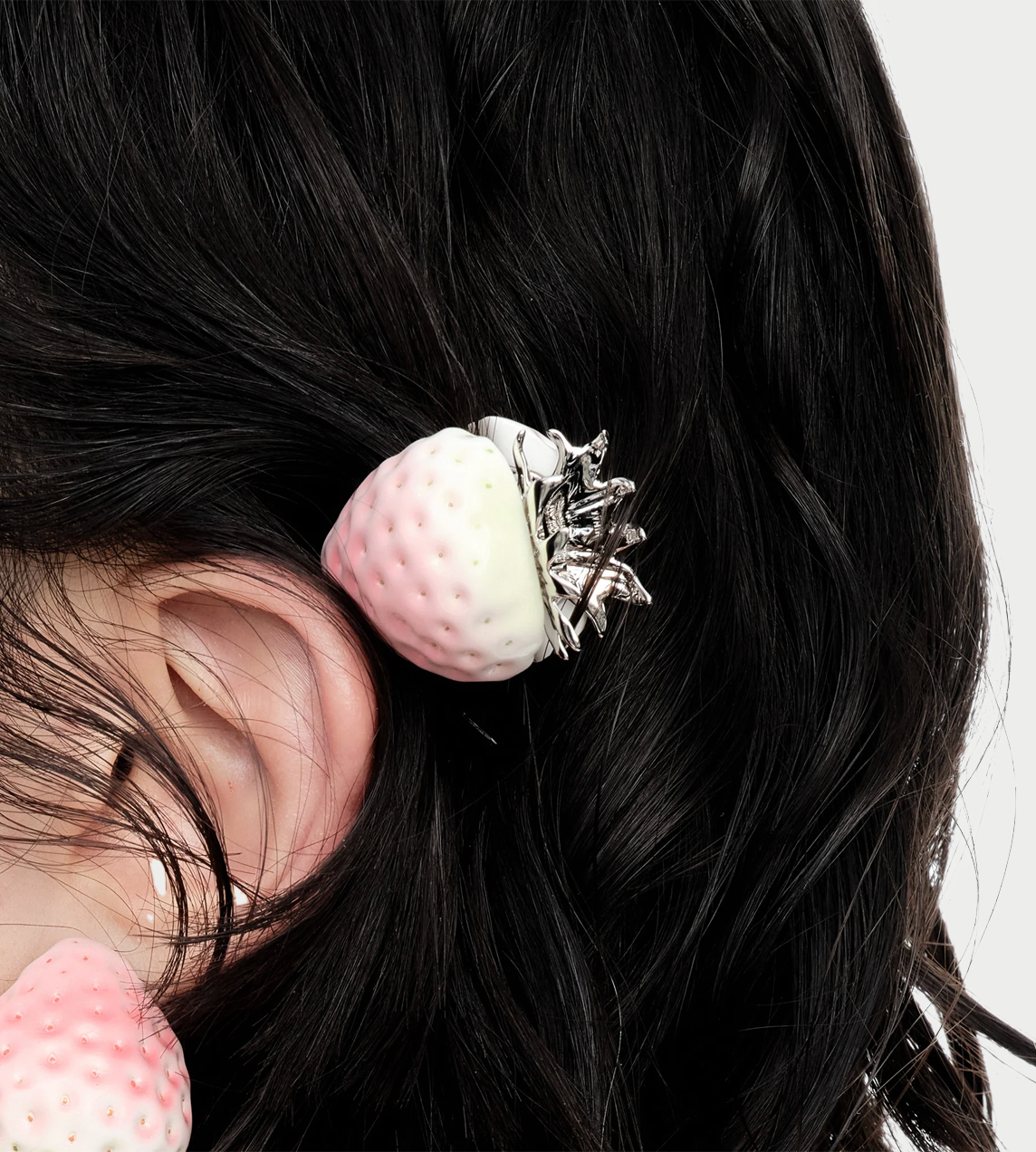 Strawberry Hair Clip Pink