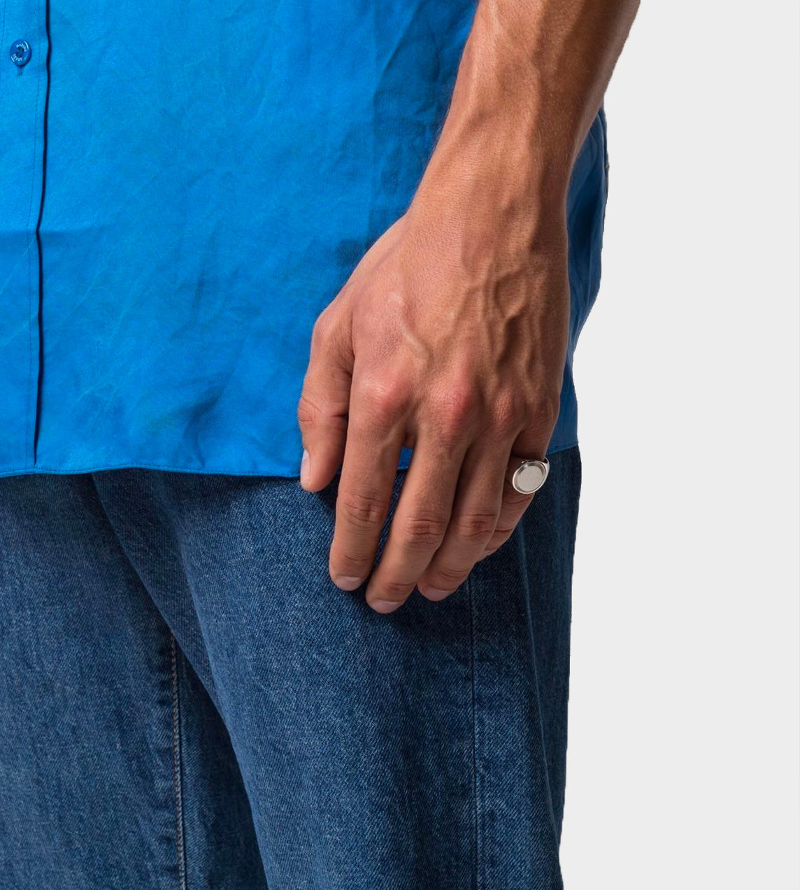 Tom Wood - Large Oval Silver Top Signet Ring