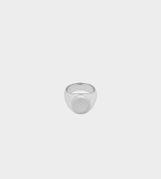Tom Wood - Small Oval Silver Top Signet Ring