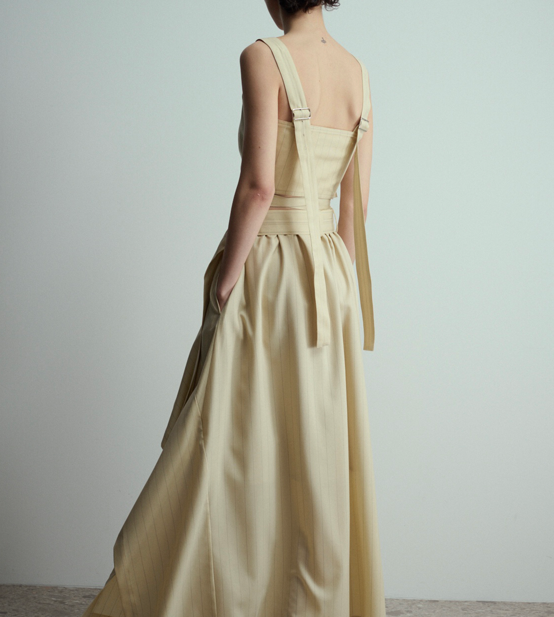 UJOH - Trimming Gathered Skirt Sand