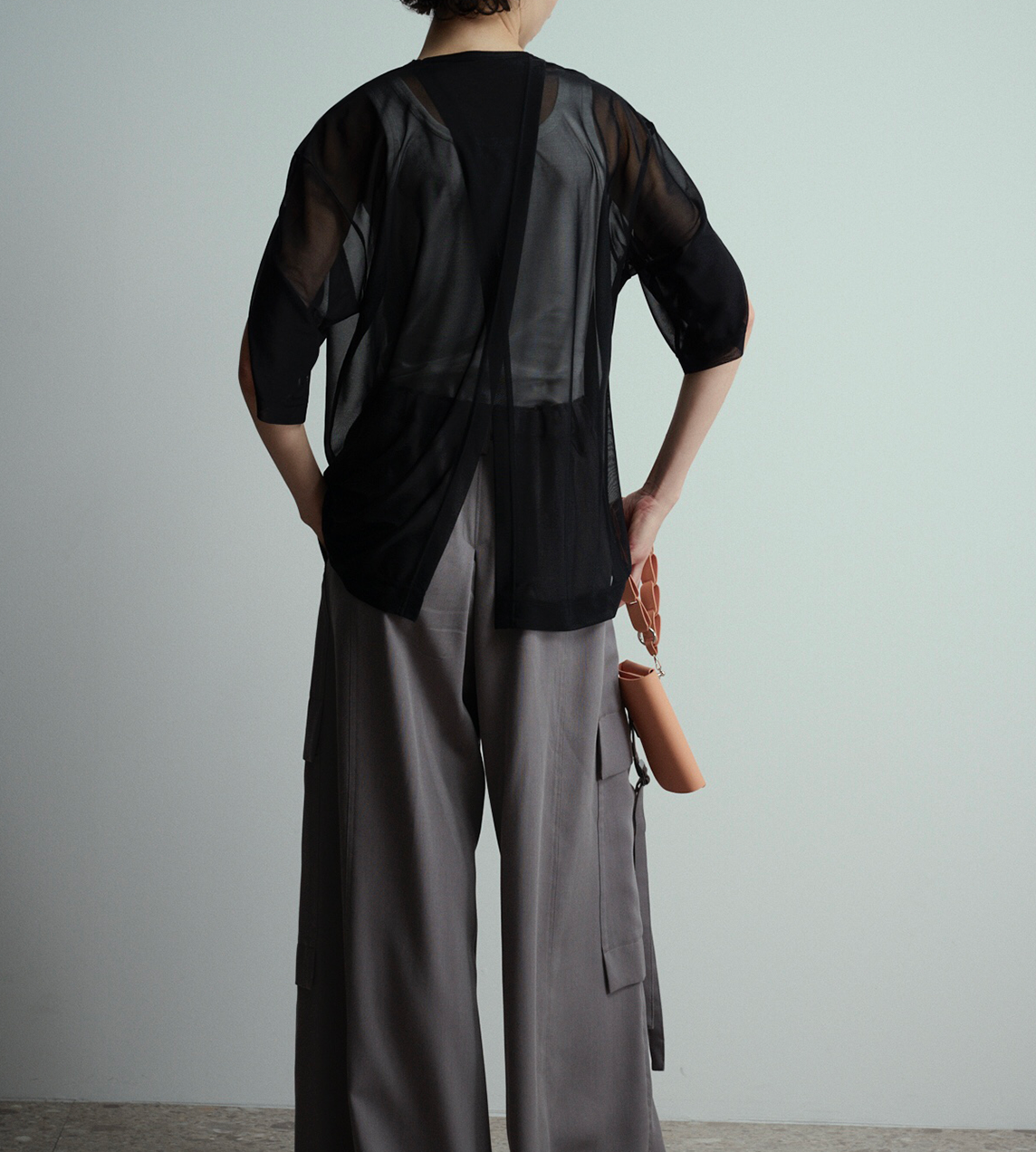 UJOH - Wide Flare Cargo Pants Grey