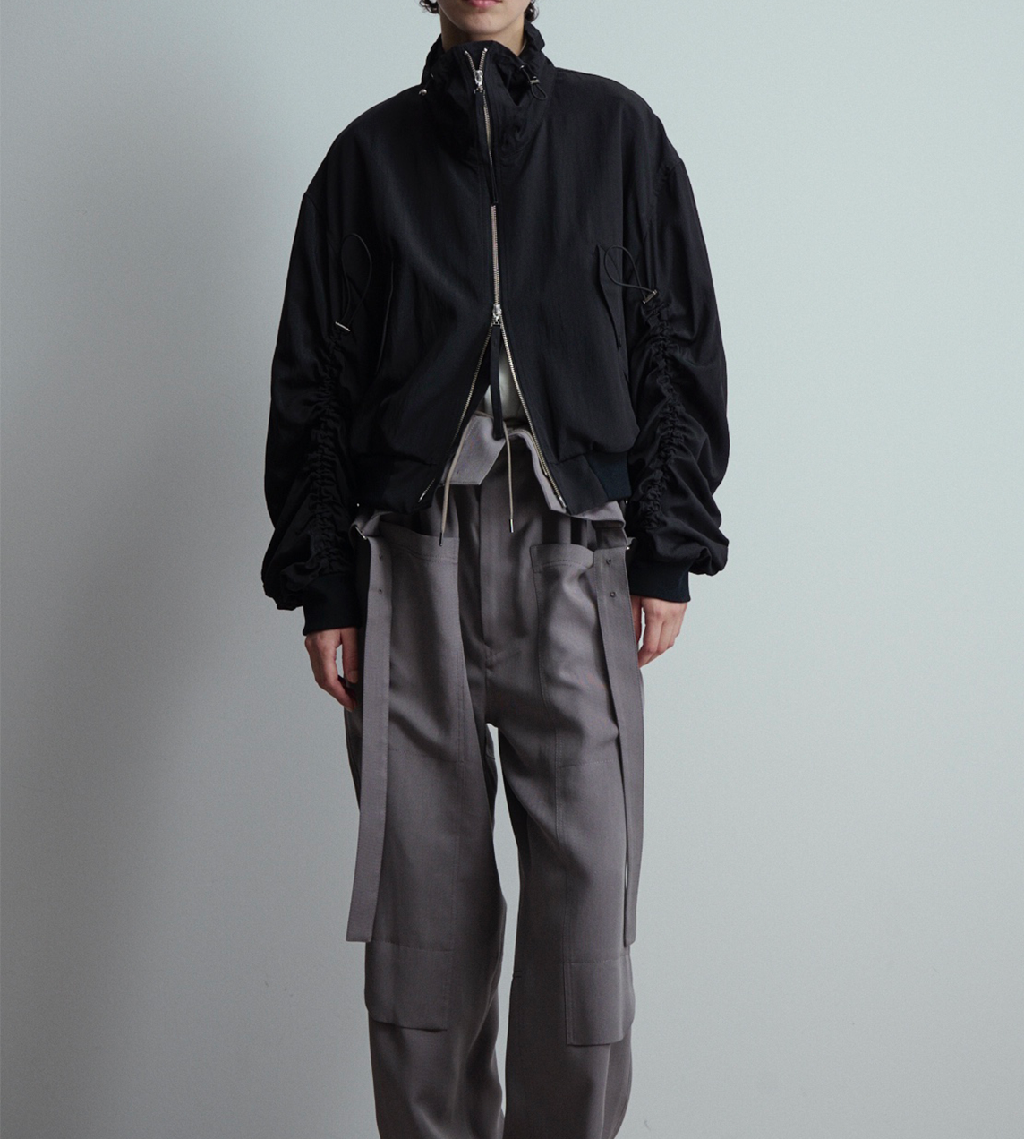 UJOH - Wide Flare Cargo Pants Grey