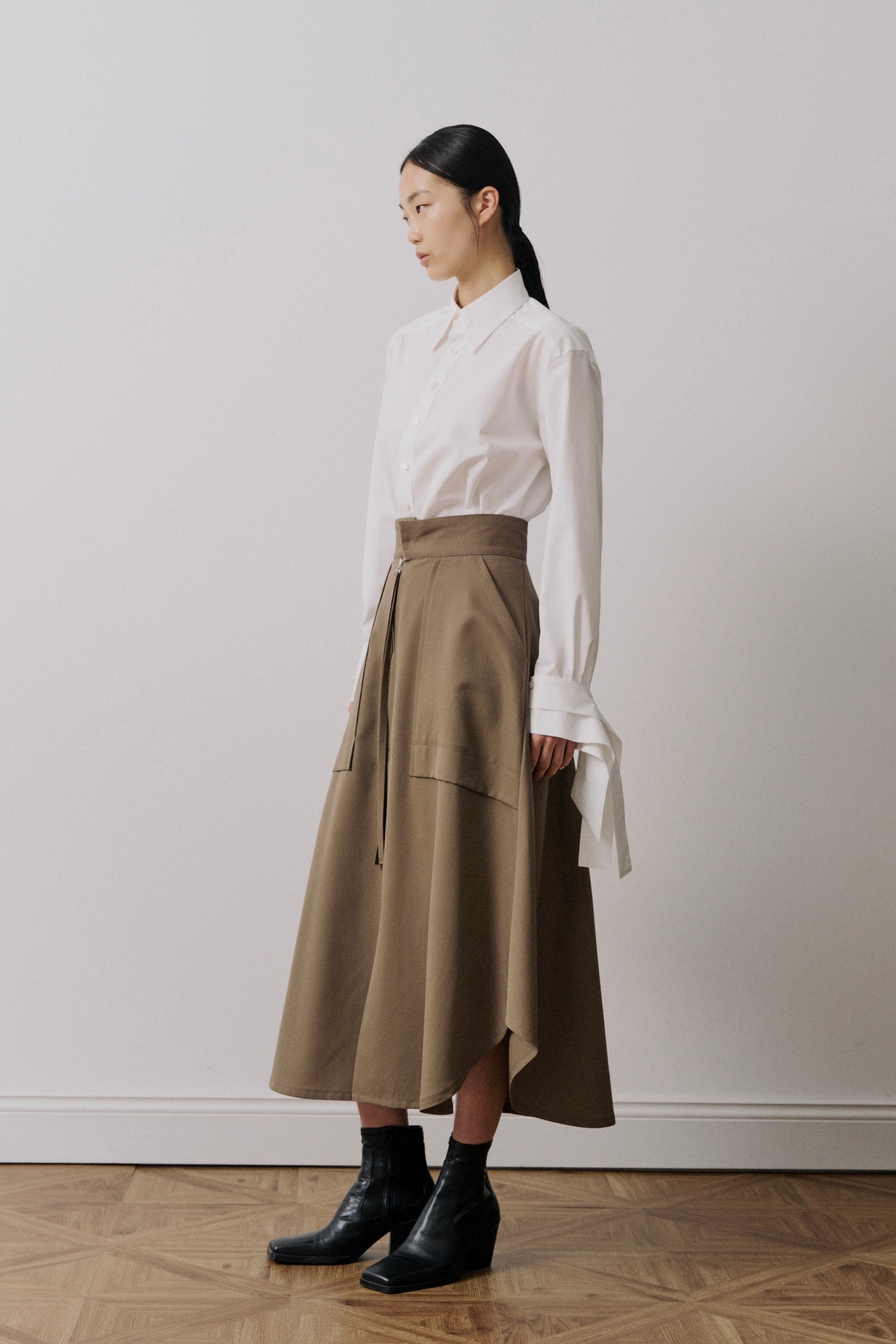 UJOH - Ribbon Cuffs Shirt White