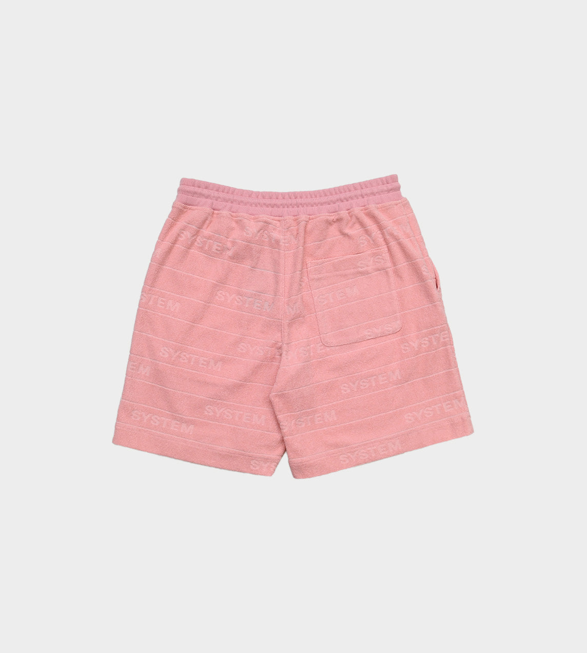 System - Embossed Terry Logo Shorts Pink