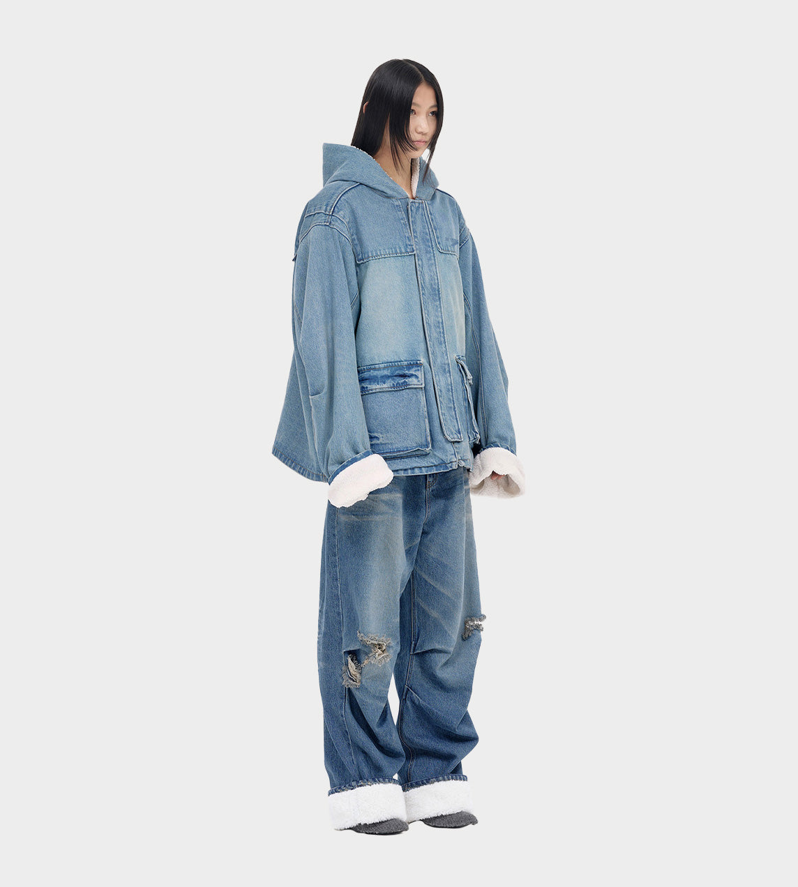 WE11DONE - Bulky Denim Jumper Sky Blue
