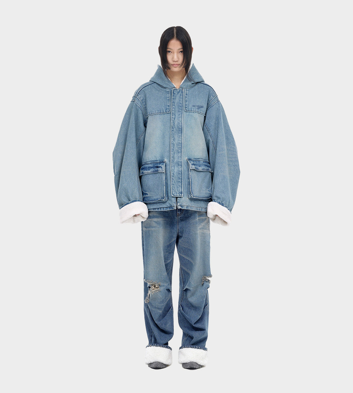 WE11DONE - Bulky Denim Jumper Sky Blue