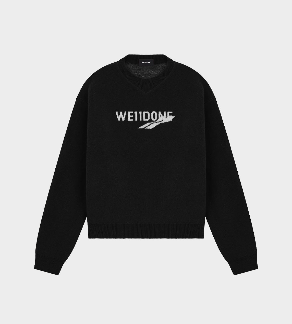 WE11DONE - Triangle Rib Knit Sweater Black