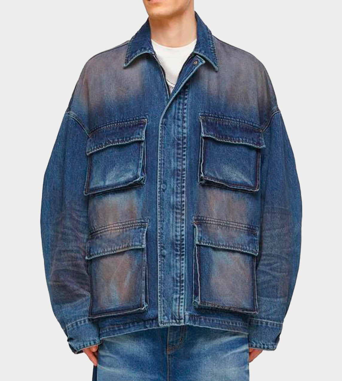 WEDONE   Washed Multi Pocket Jacket Blue – WDLT
