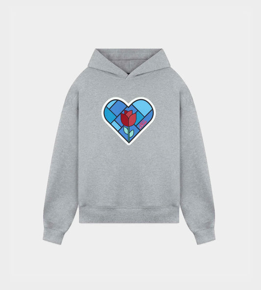 WE11DONE - Heart Logo Hoodie Grey