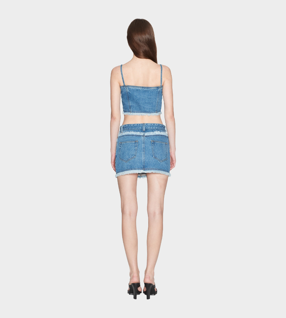 Raw Cut Denim Skirt