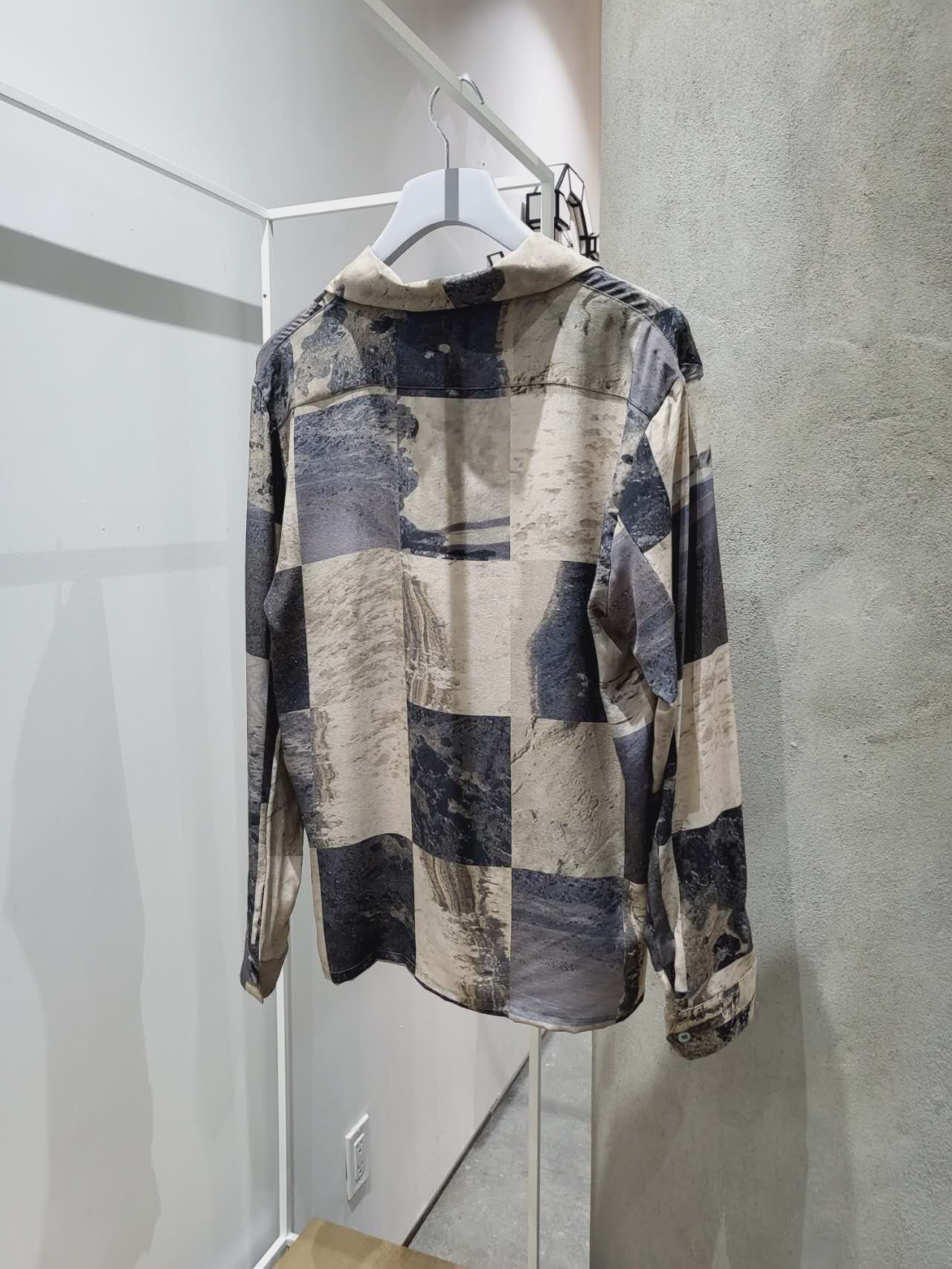 Serapis - 'Oil Sand' Long Sleeve Silk Shirt