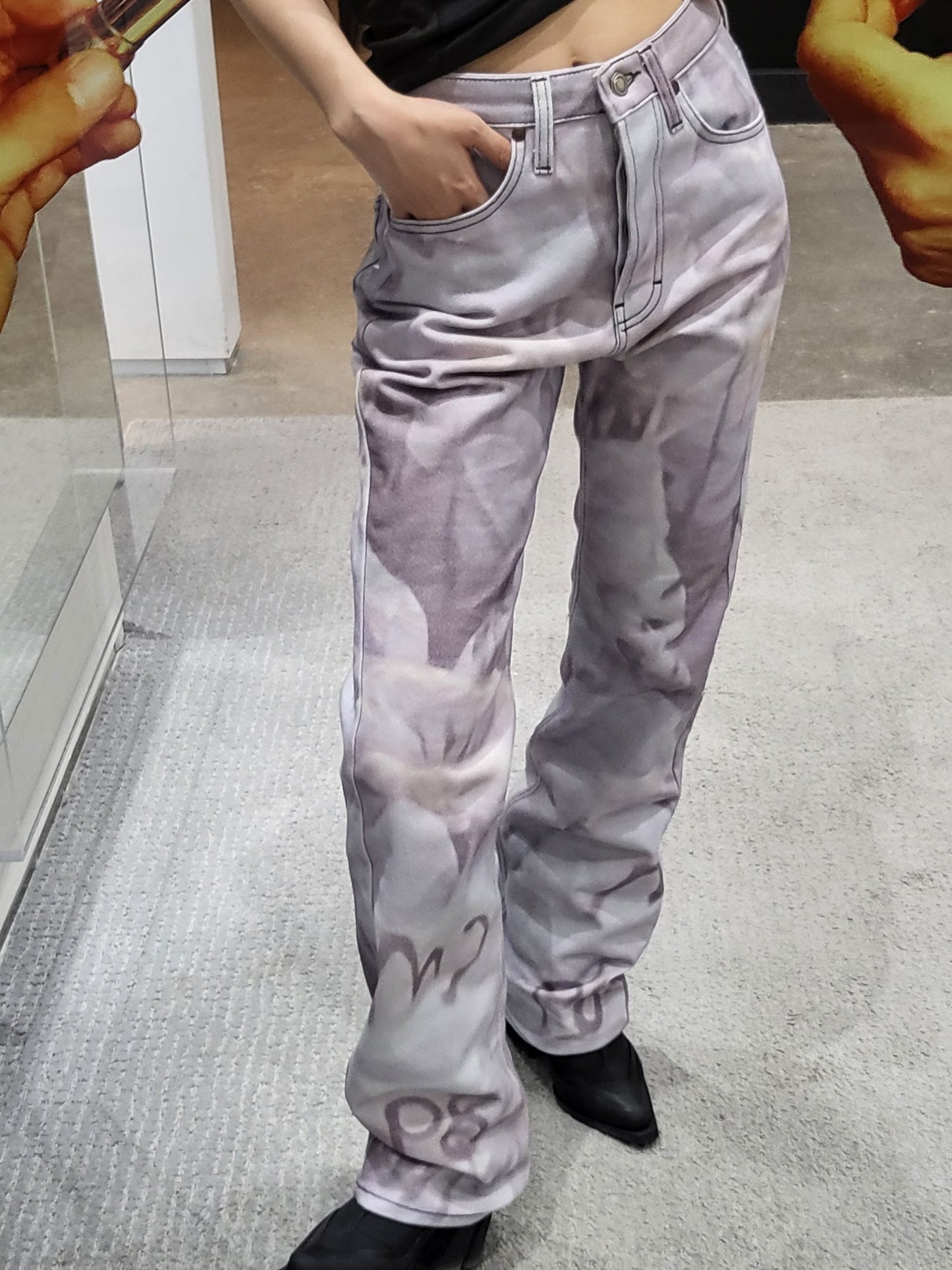Serapis - 'White Bags' Printed Jeans (W)