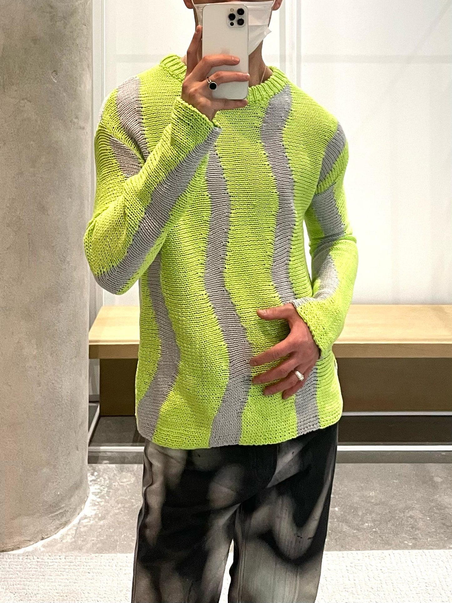 Serapis - Waves Sweater Lime