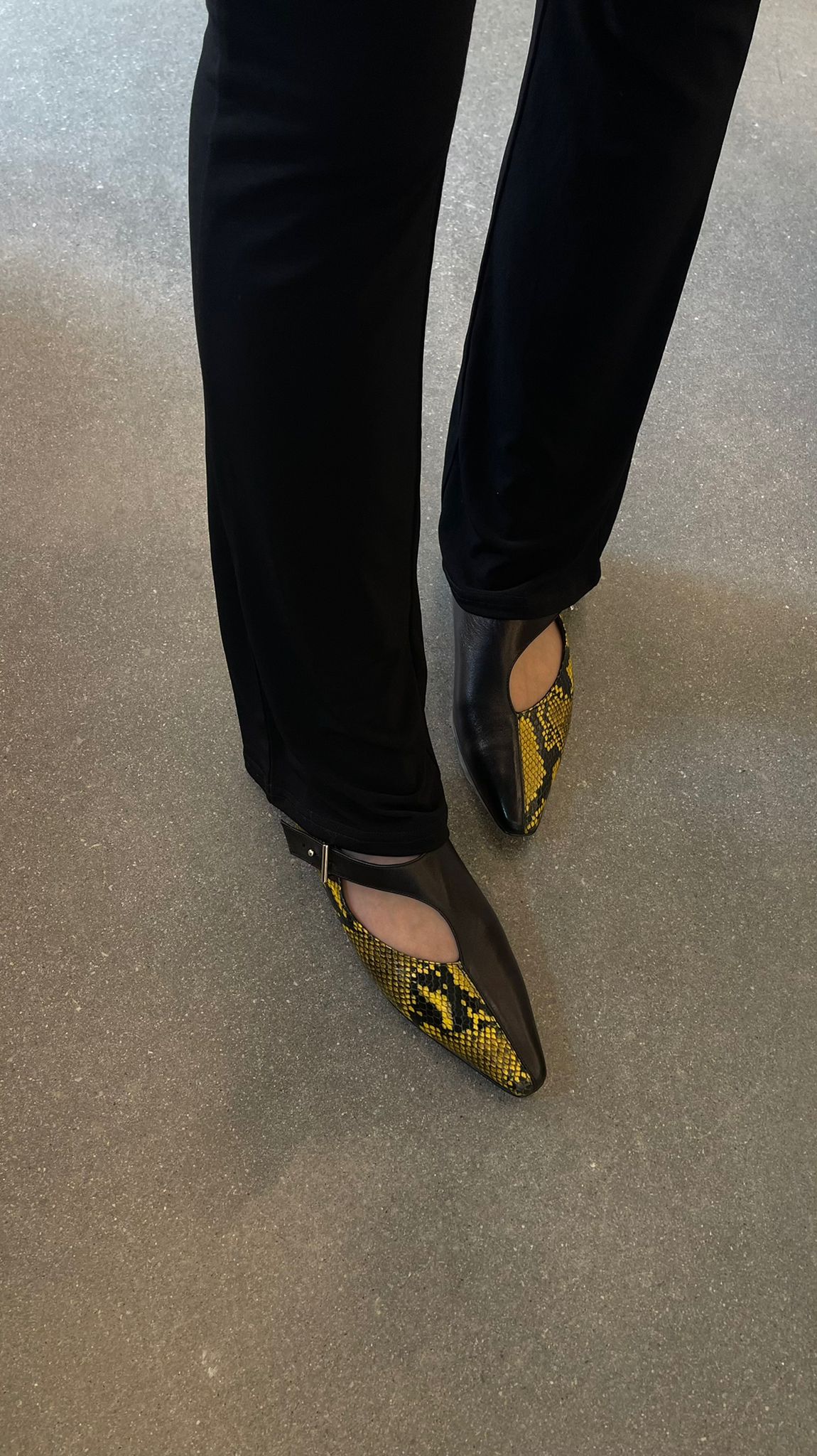 Rosetta Getty - Embossed Python Asymmetric Cross Flat