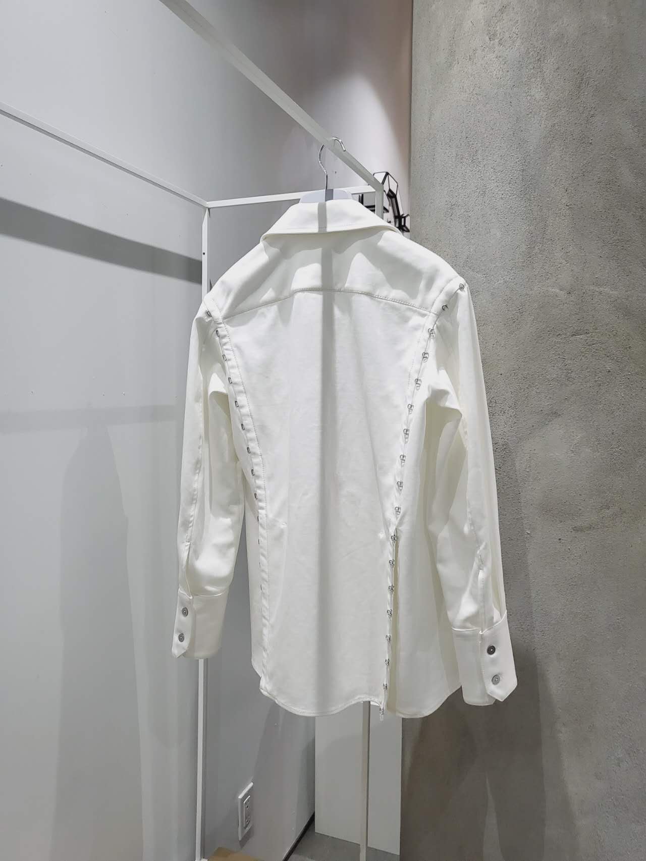 Dion Lee - Column Print Hook & Eye Jacket White