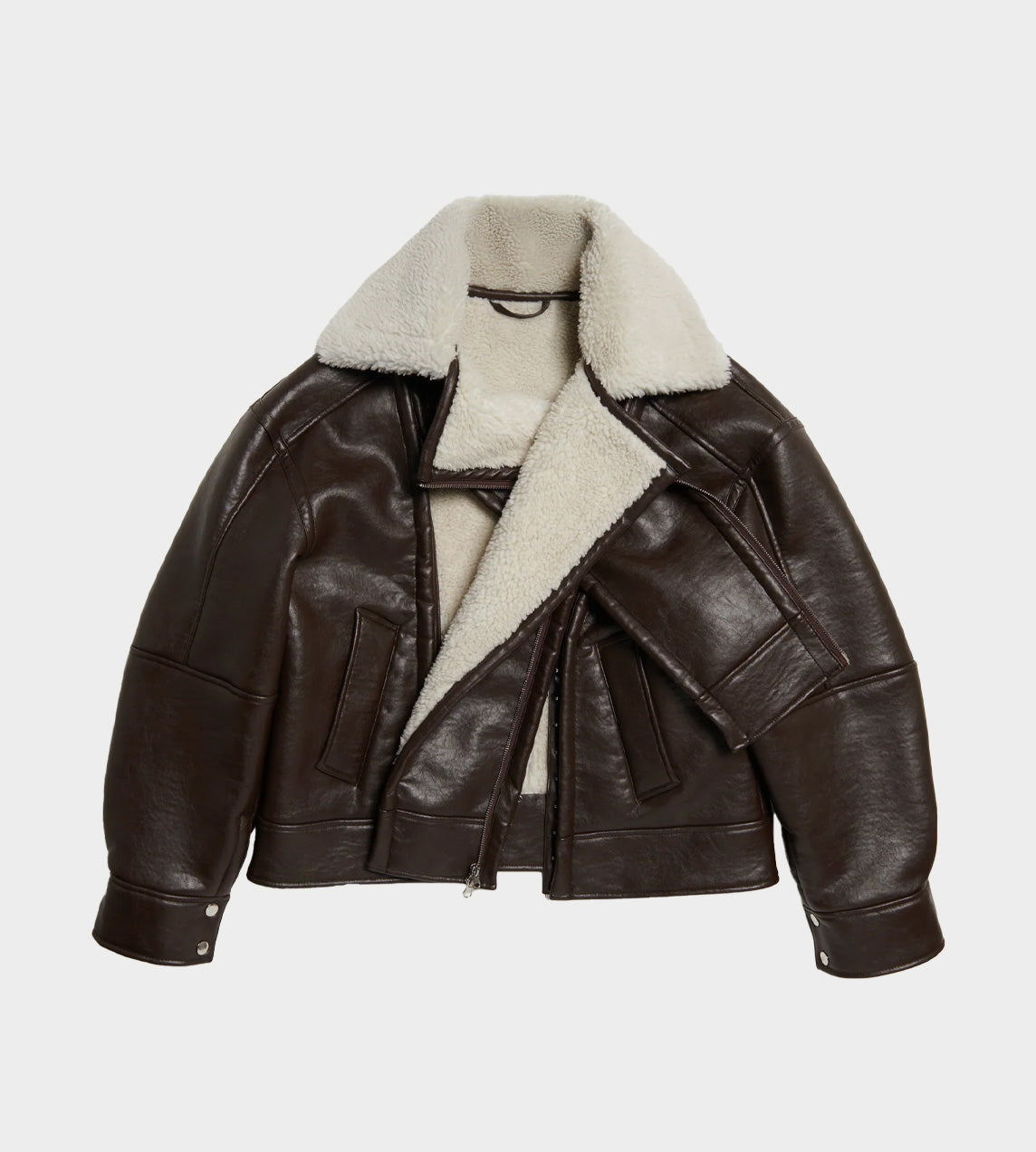 Y/Project - Hook & Eye Shearling Jacket D.Brown