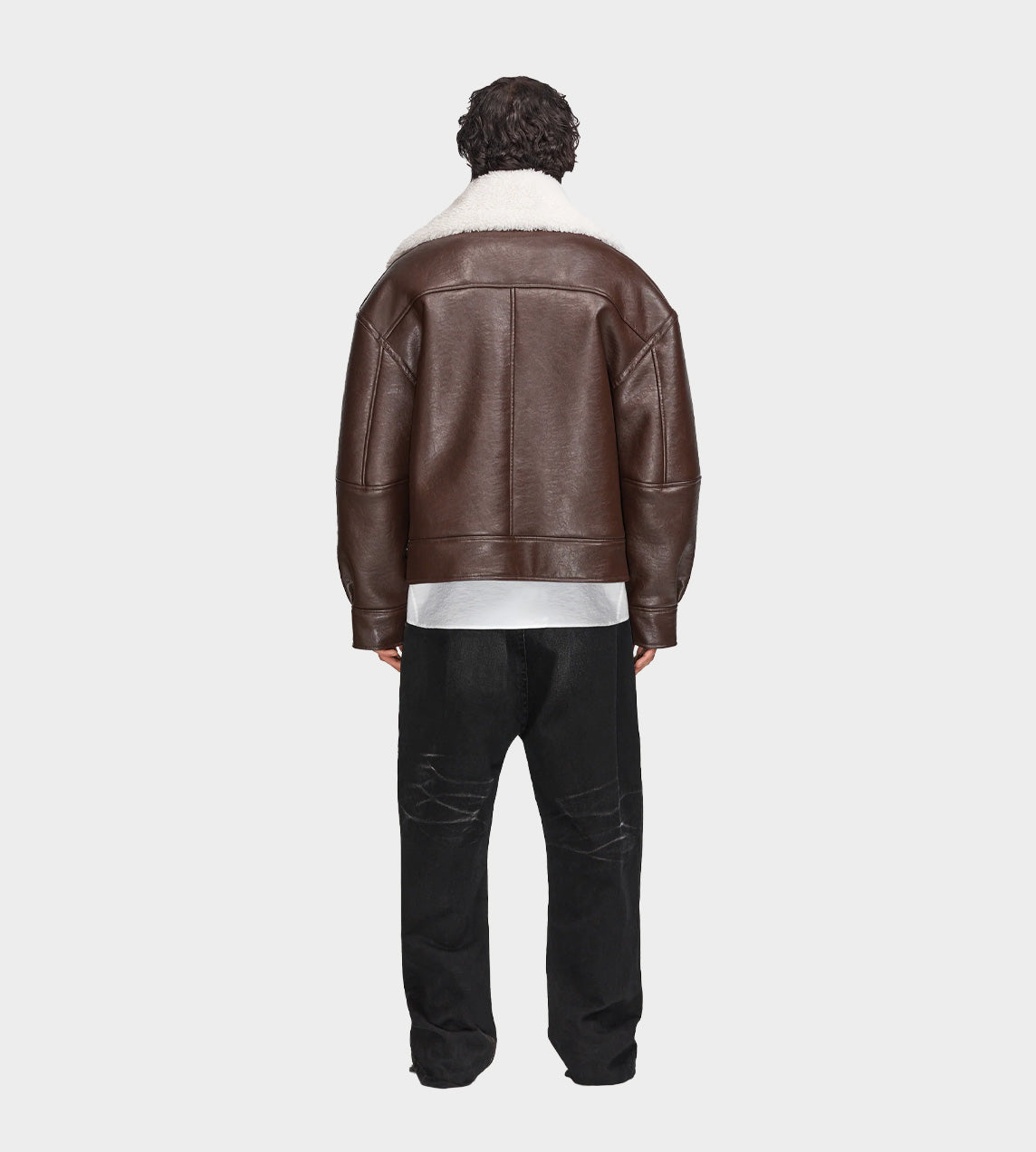 Y/Project - Hook & Eye Shearling Jacket D.Brown