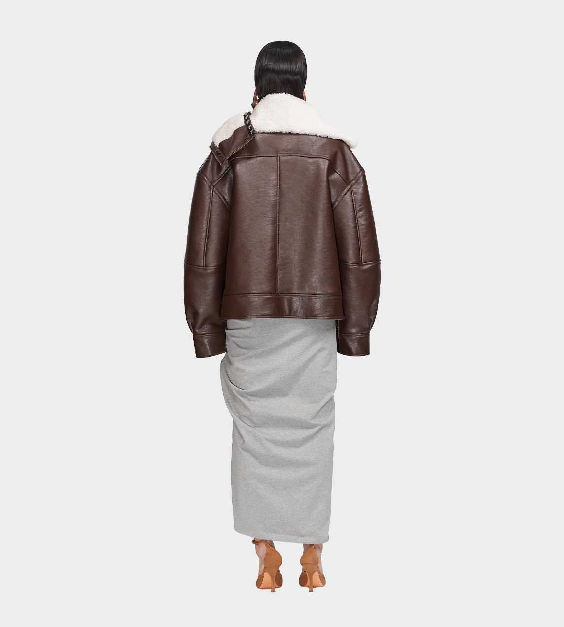 Y/Project - Hook & Eye Shearling Jacket D.Brown