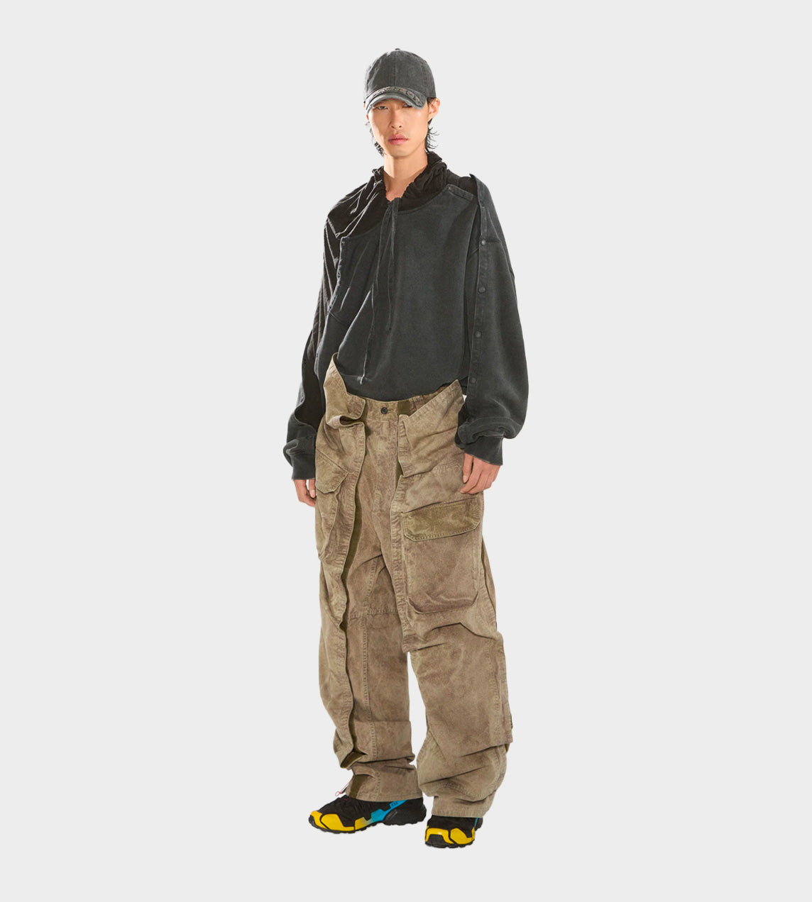 Velcro Cargo Pants Khaki